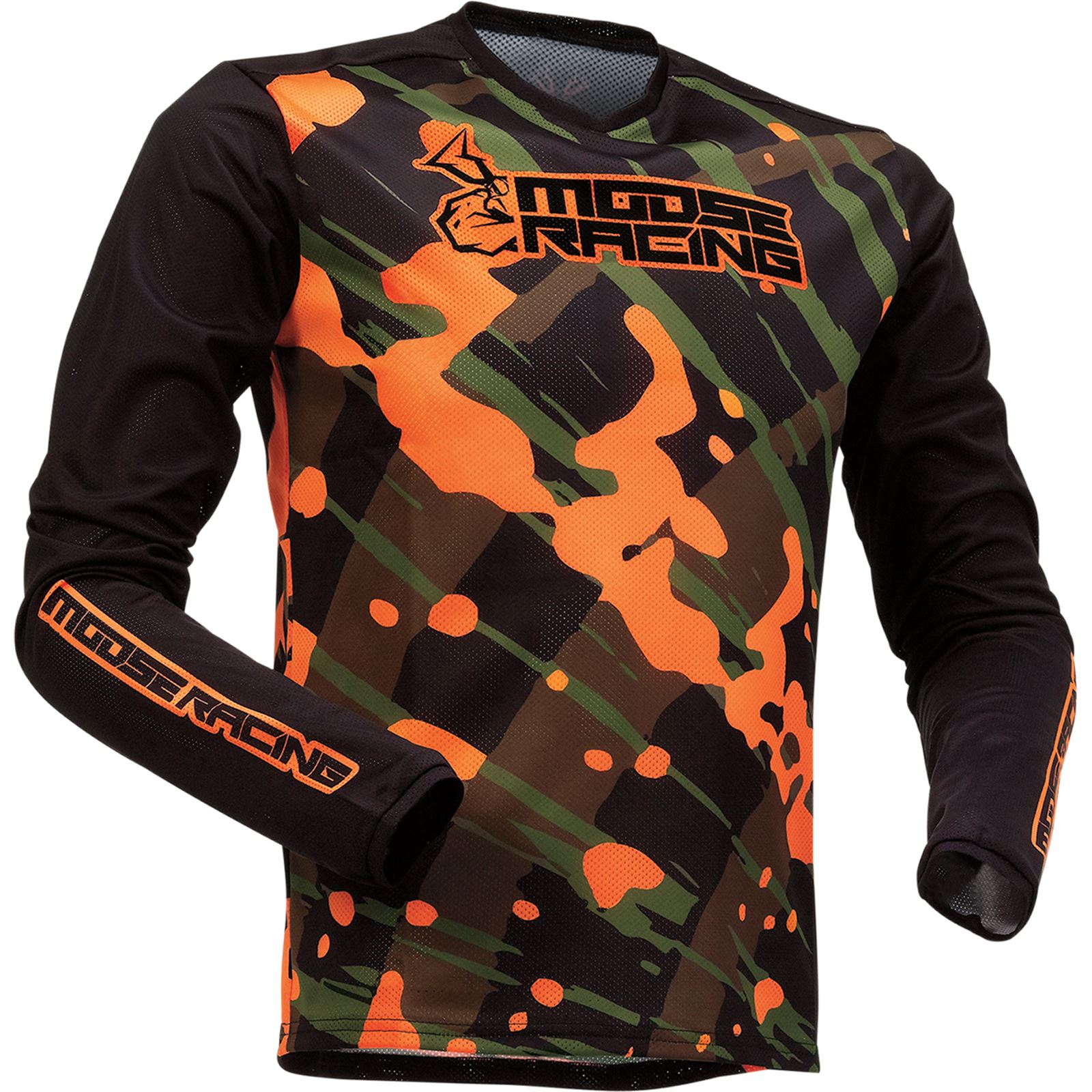 Moose Racing Youth Agroid Mesh Jersey - Olive/Orange - Small