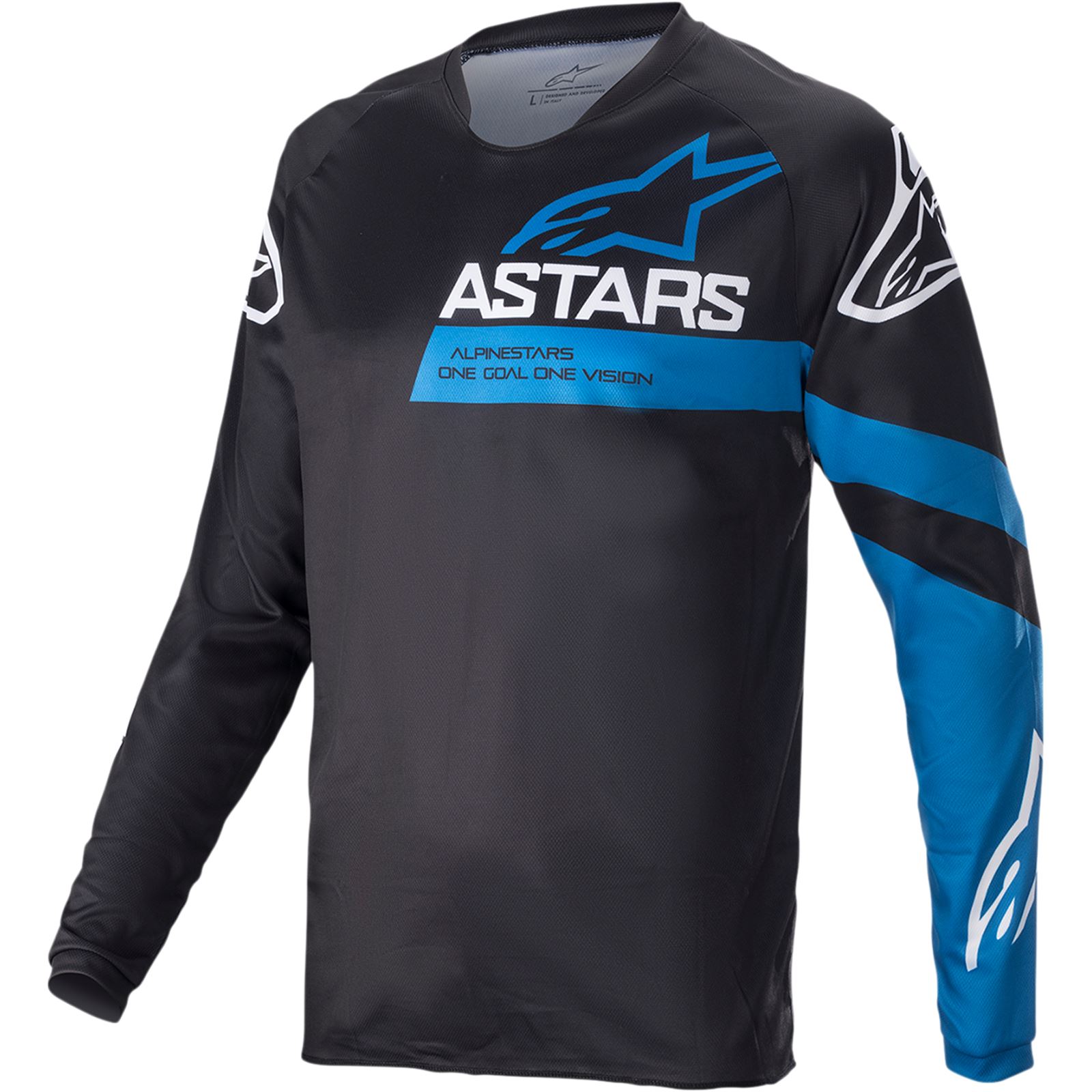 Alpinestars Racer V3 Long-Sleeve Jersey - Black/Bright Blue - 2XL
