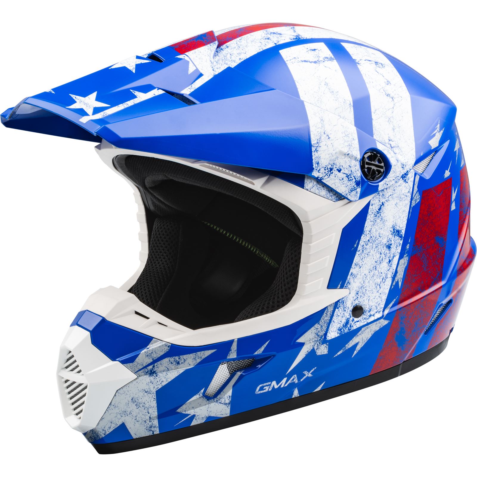 Gmax D3465045 Mx-46 Patriot Off-Road Helmet Red/White/Blue Md