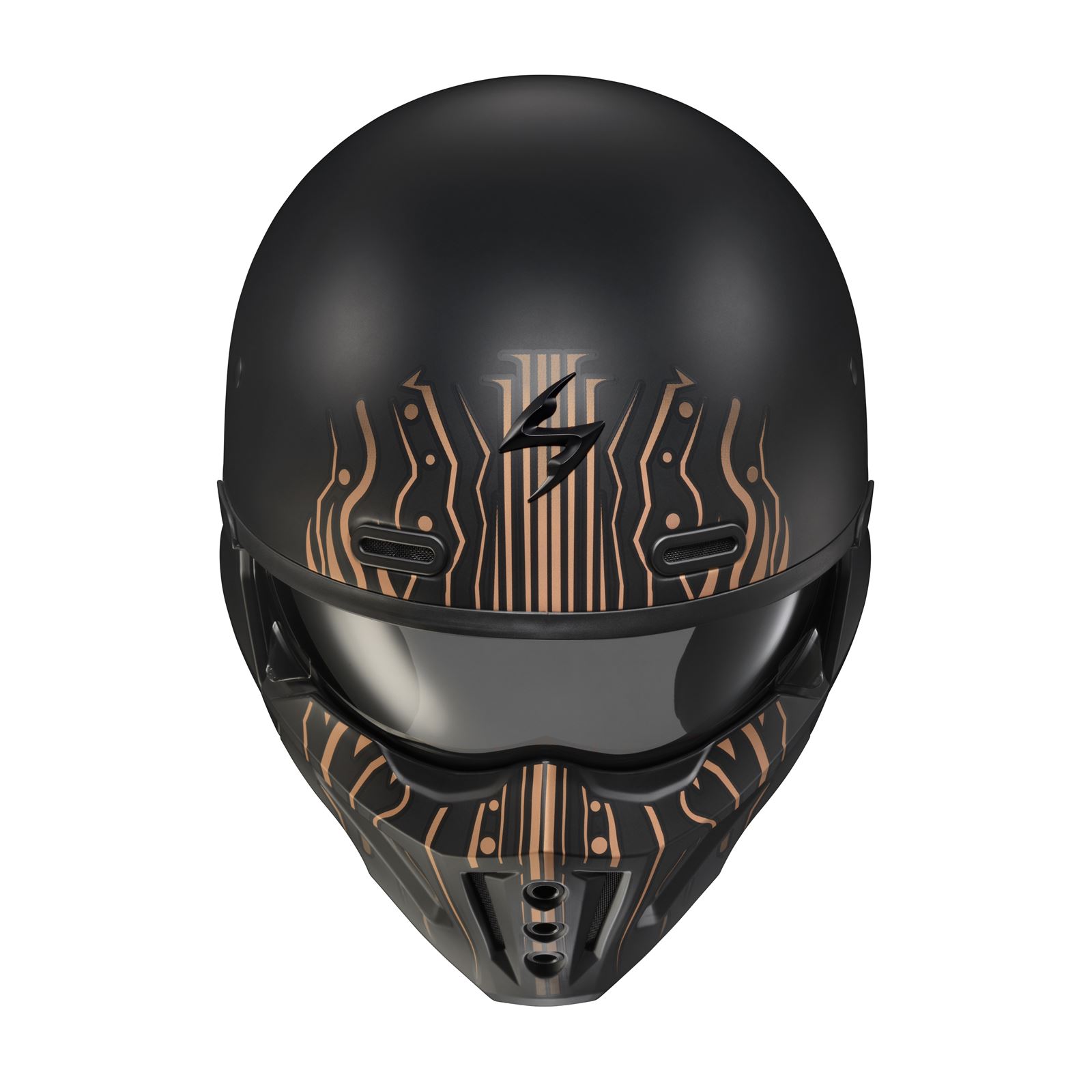 ScorpionEXO Covert X Open-Face Helmet - Tribe Matte Black/Copper - Medium