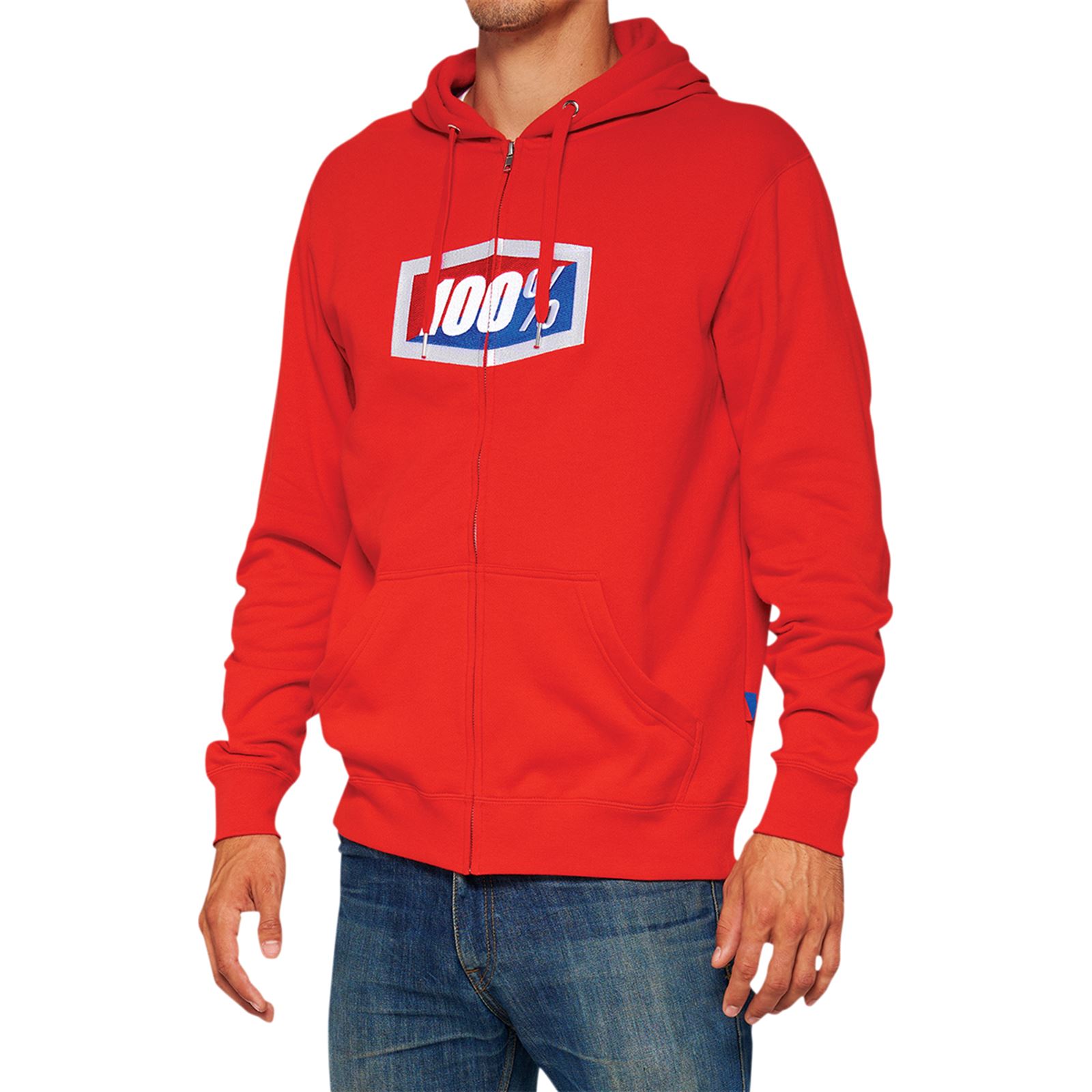 100% Official Fleece Zip-Up Hoodie - Red - 2XL