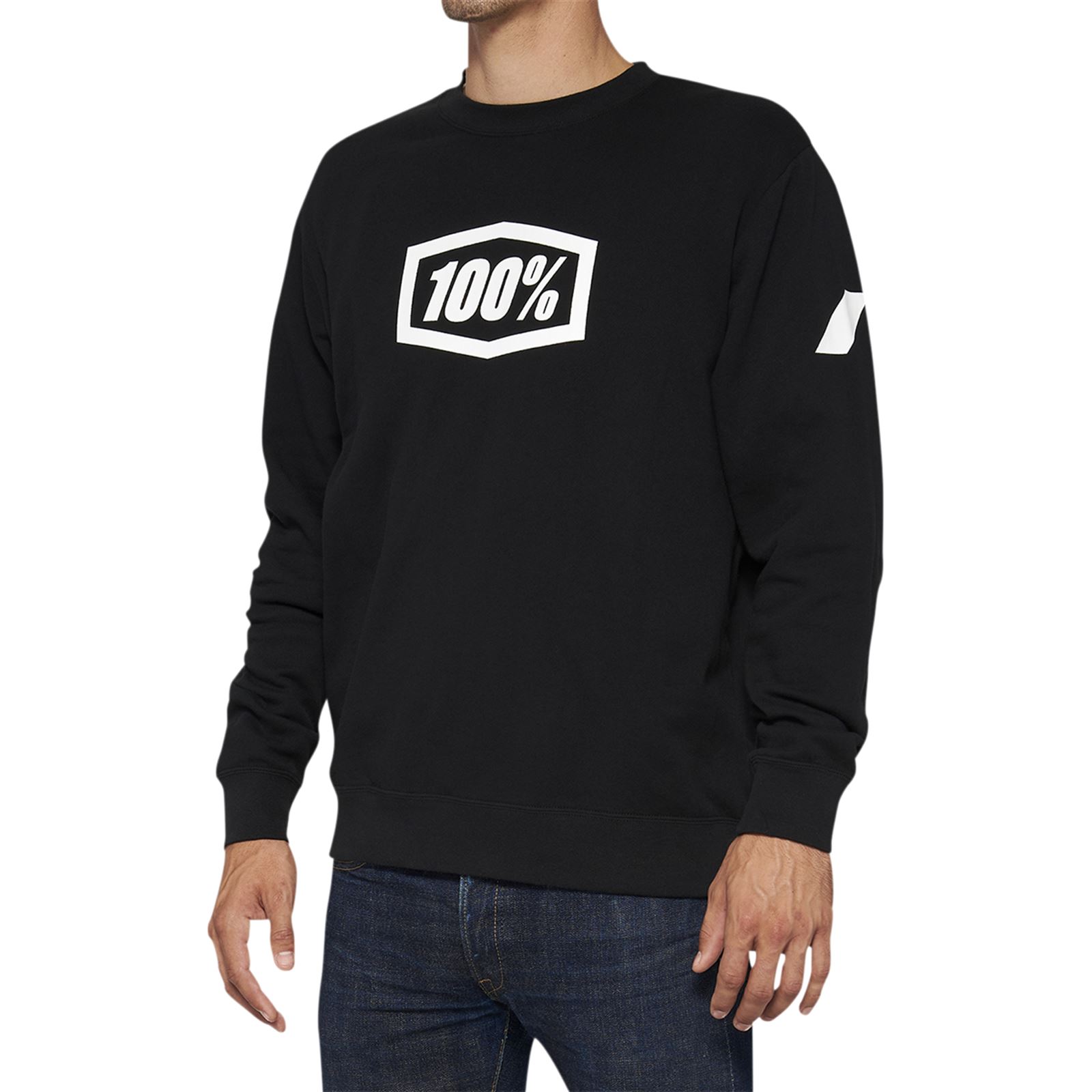 100% Icon Long-Sleeve Fleece Sweatshirt - Black - Small