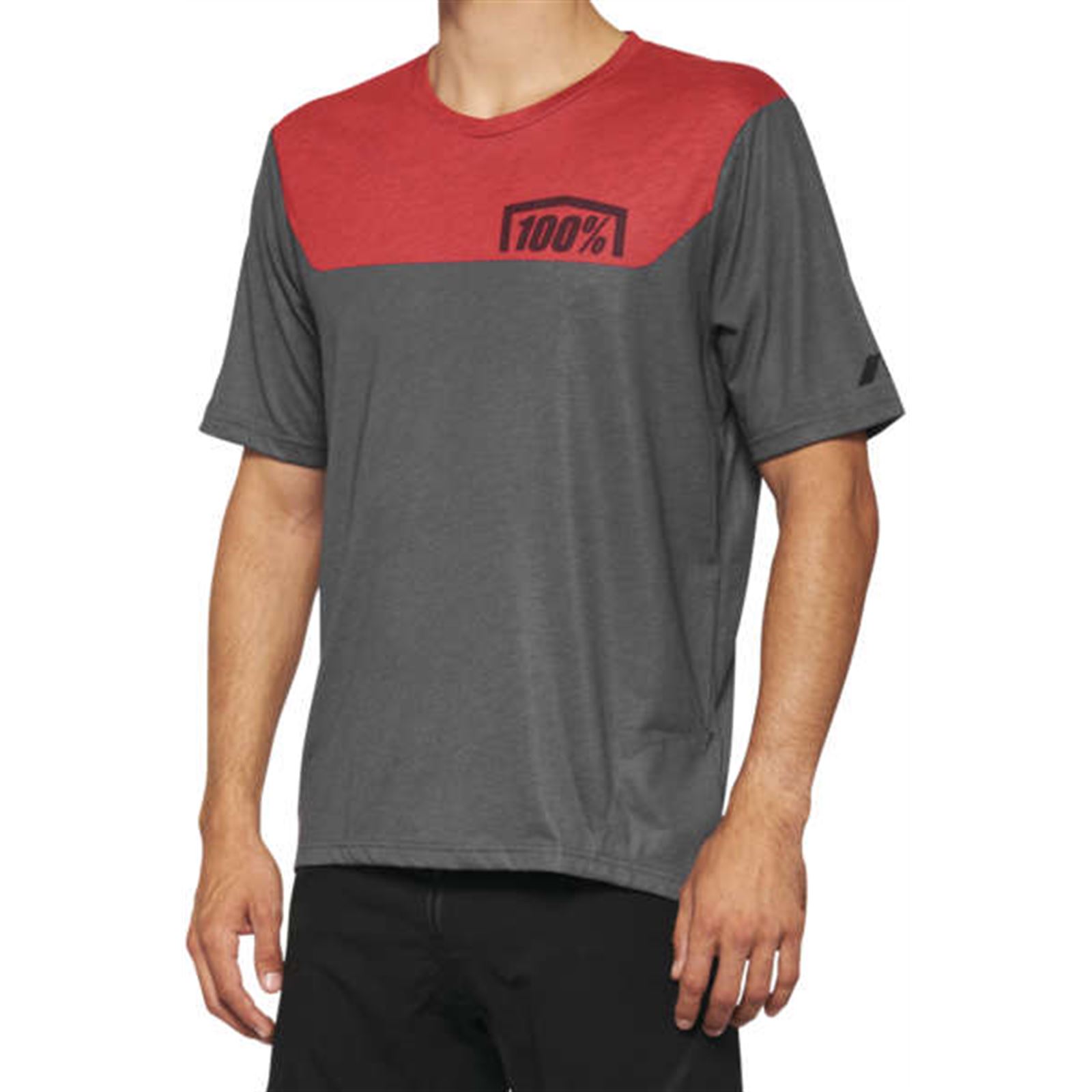 100% Men's Airmatic Jersey Charcoal/Red, Small