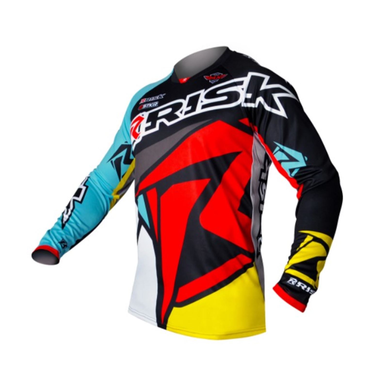  Risk Racing Ventilate: Machine Unisex-Adult Motocross Jersey  (Red/Teal) : Automotive