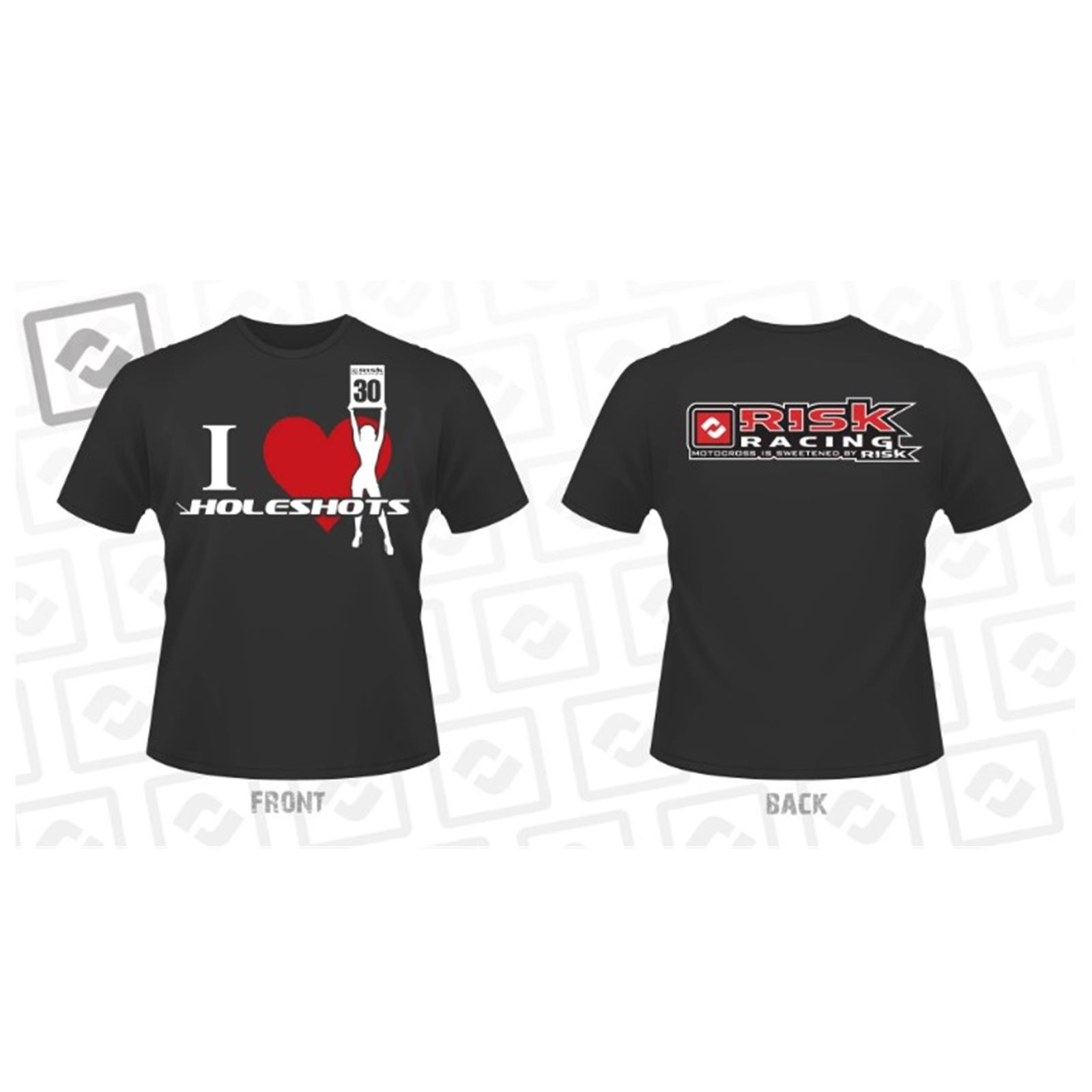 Risk Racing I HEART Holeshots - Premium T-Shirt - Black - Large