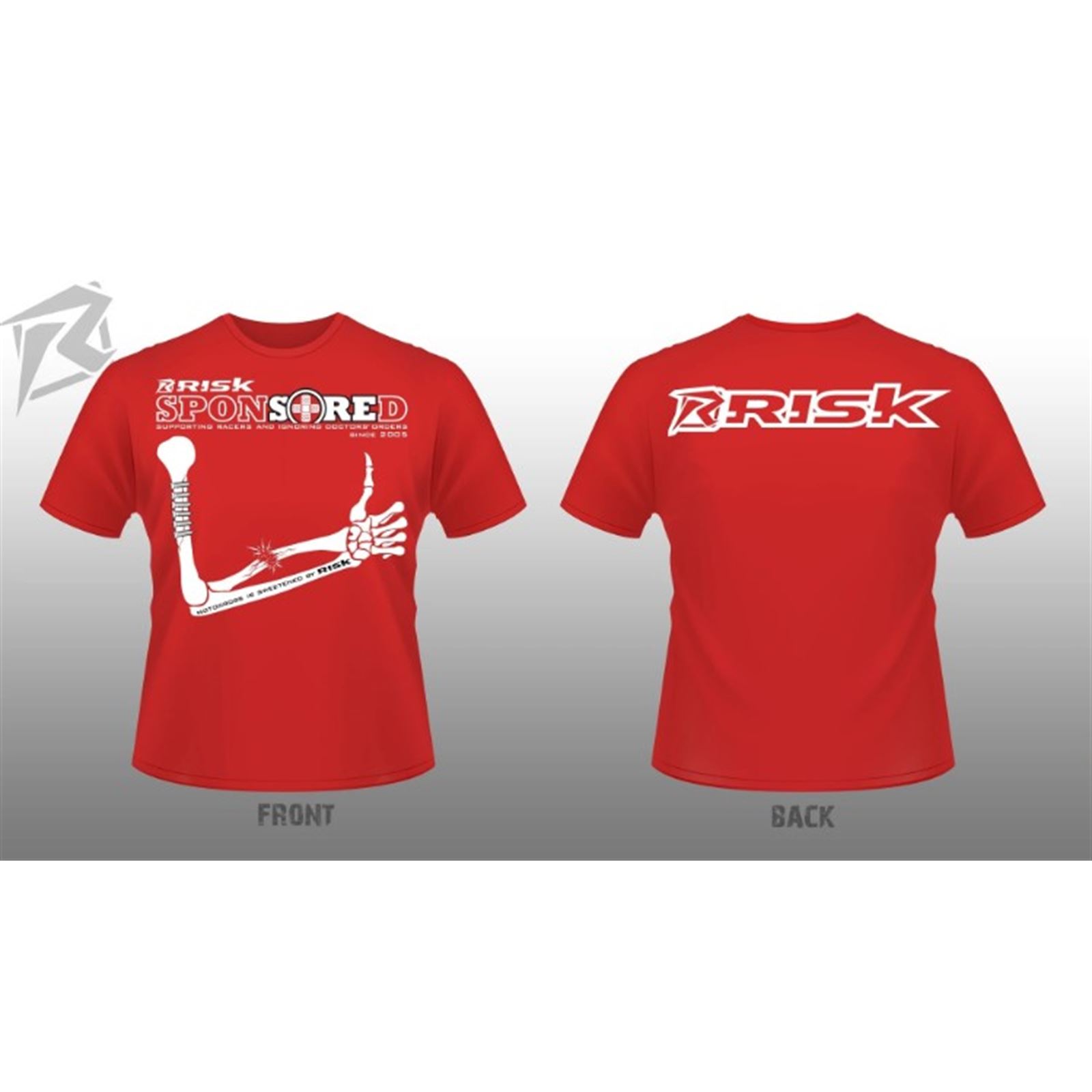 Risk Racing SponSOREd Broken Arm Premium T-Shirt - Red - Medium