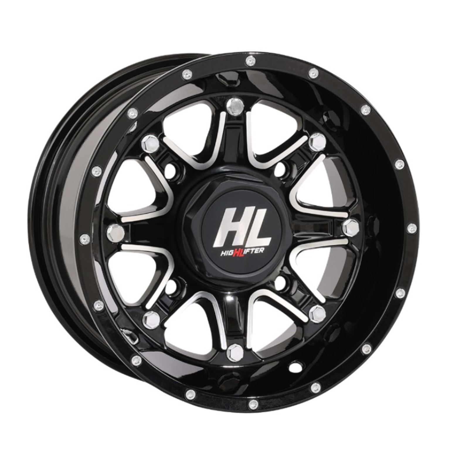 High Lifter Wheel - HL4 - Front/Rear - Gloss Black with Machined - 12x7 - 4/110