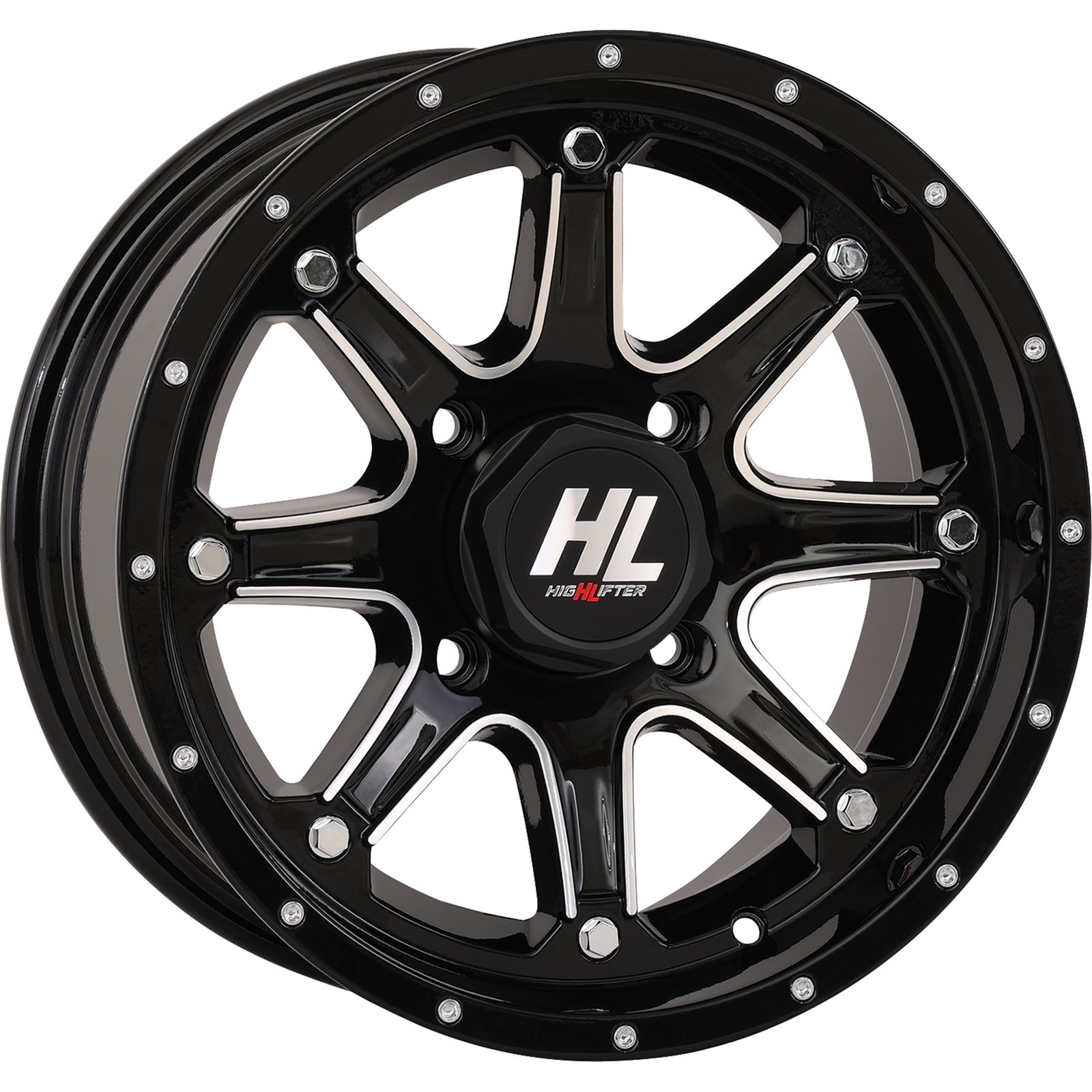 High Lifter Wheel - HL4 - Front/Rear - Gloss Black with Machined - 14x7 - 4/156