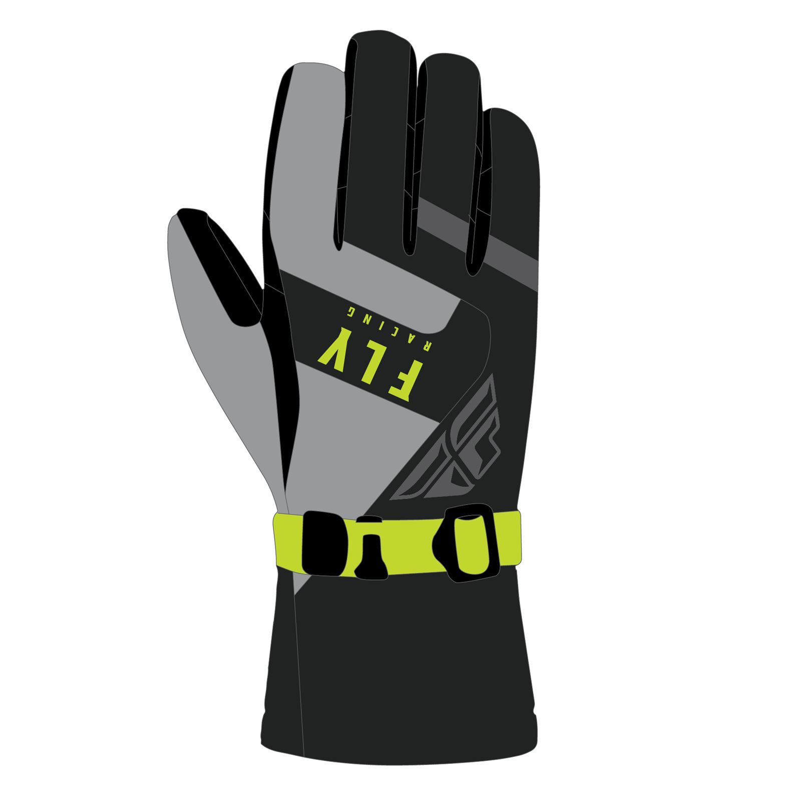 Fly Racing Highland Gloves - Black/Grey/Hi-Vis - 2XL