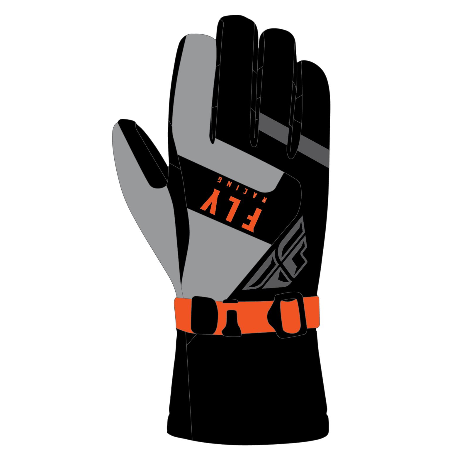 Fly Racing Highland Gloves - Black/Grey/Orange - XS - Motorcycle, ATV / UTV  & Powersports Parts