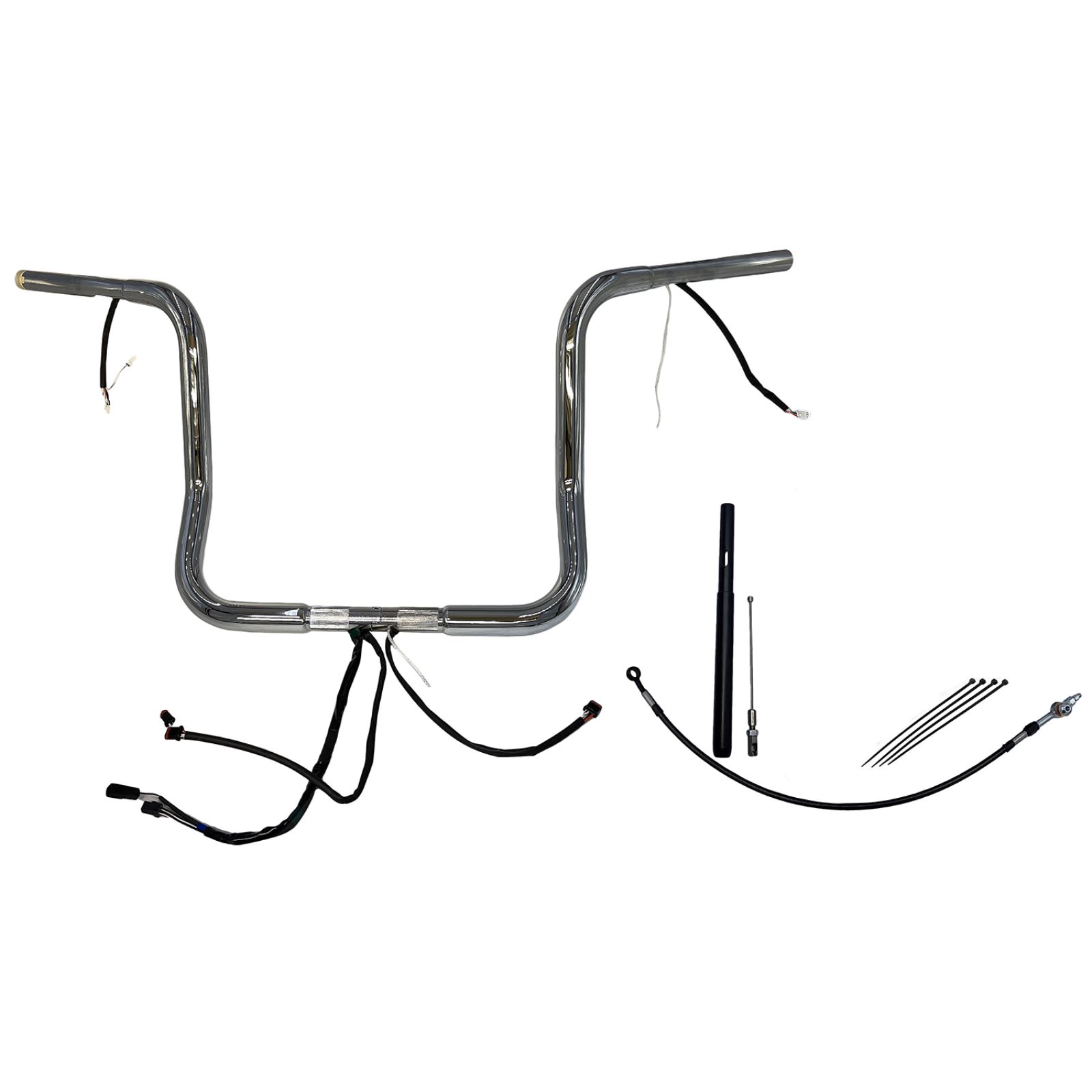 Fat Baggers Handlebar Kit Rounded Top 14" Chrome Motorcycle