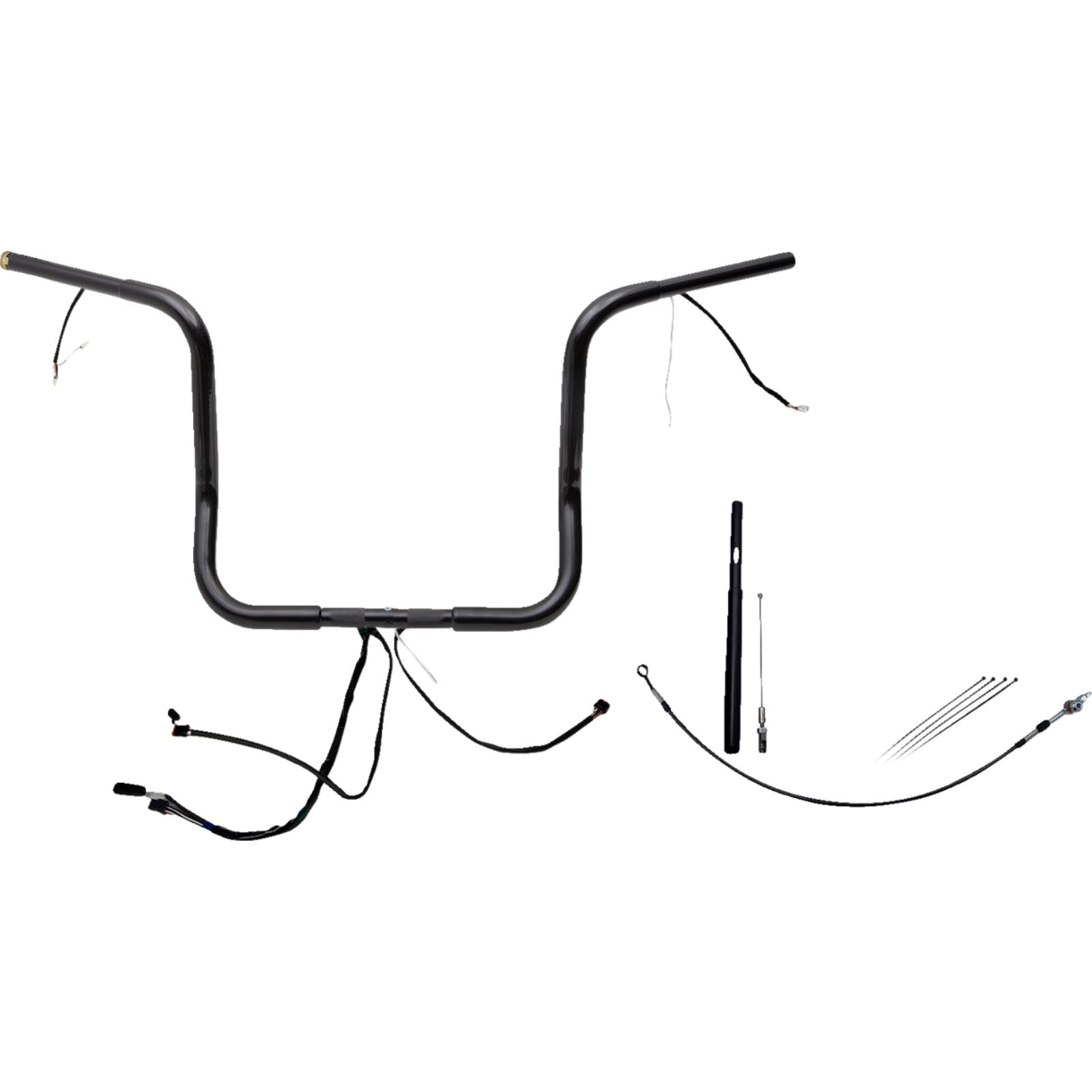 Fat Baggers Handlebar Kit Rounded Top 14" Black Motorcycle, ATV