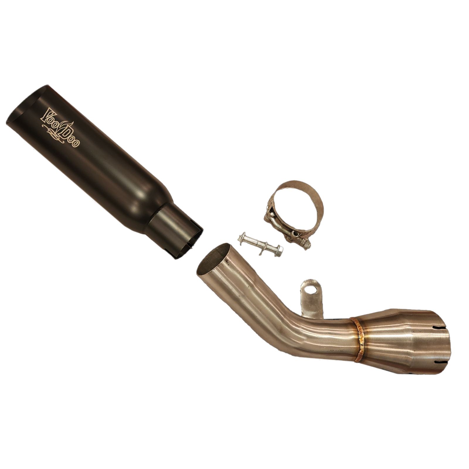 Voodoo Shorty Slip-On Dual - Black for Kawasaki - Motorcycle