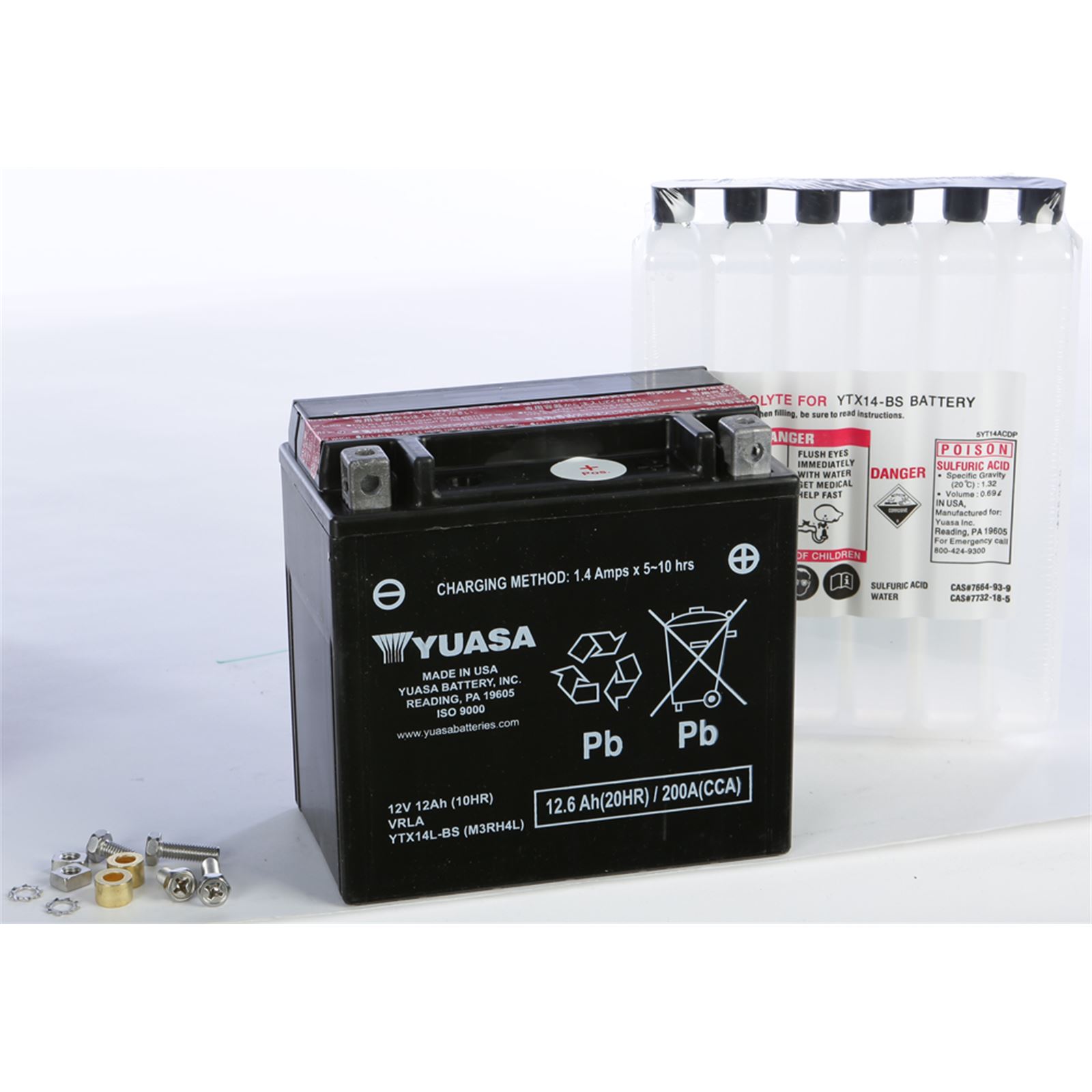 Scorpion YTX14-BS Motorcycle Battery - (12volt, 200 CCA)
