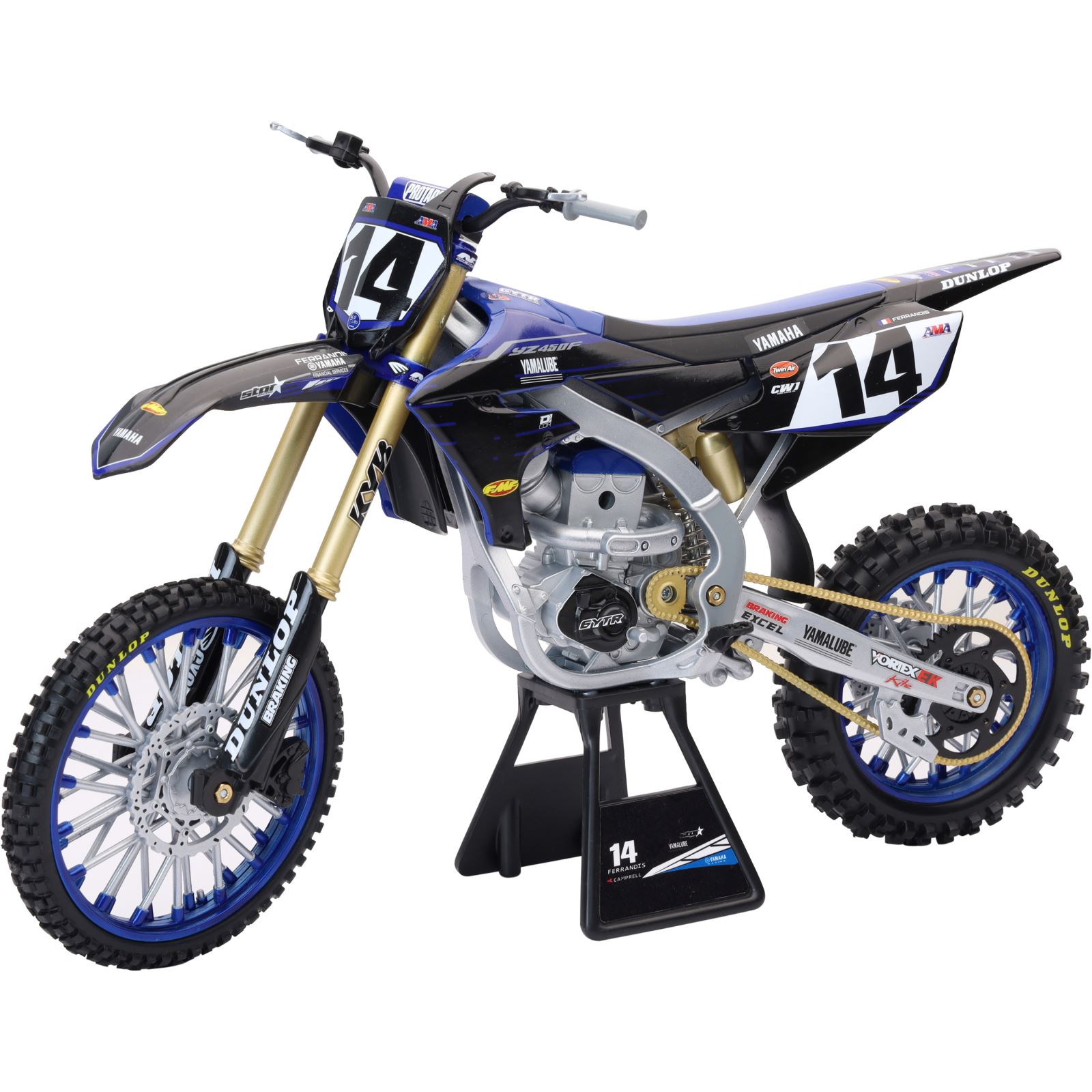 NewRay Toys Replica 16 Scale Yamaha Factory Team YZ450 Dylan Ferandis
