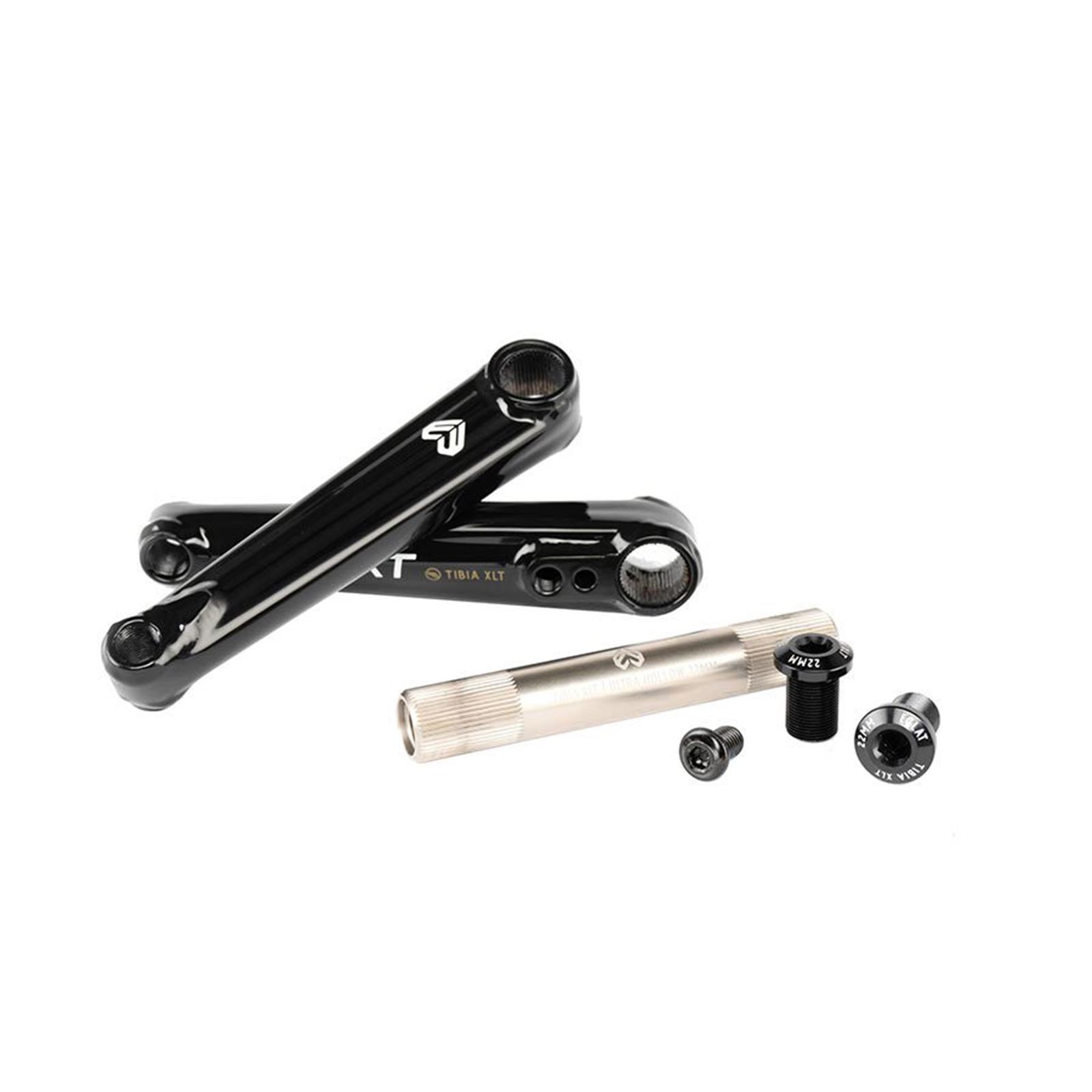 BMX クランクTIBIA XLT クランクセット 170mm Eclat Tibia XLT Crankset Spindle: 22mm 22mm 170mm Black BMX