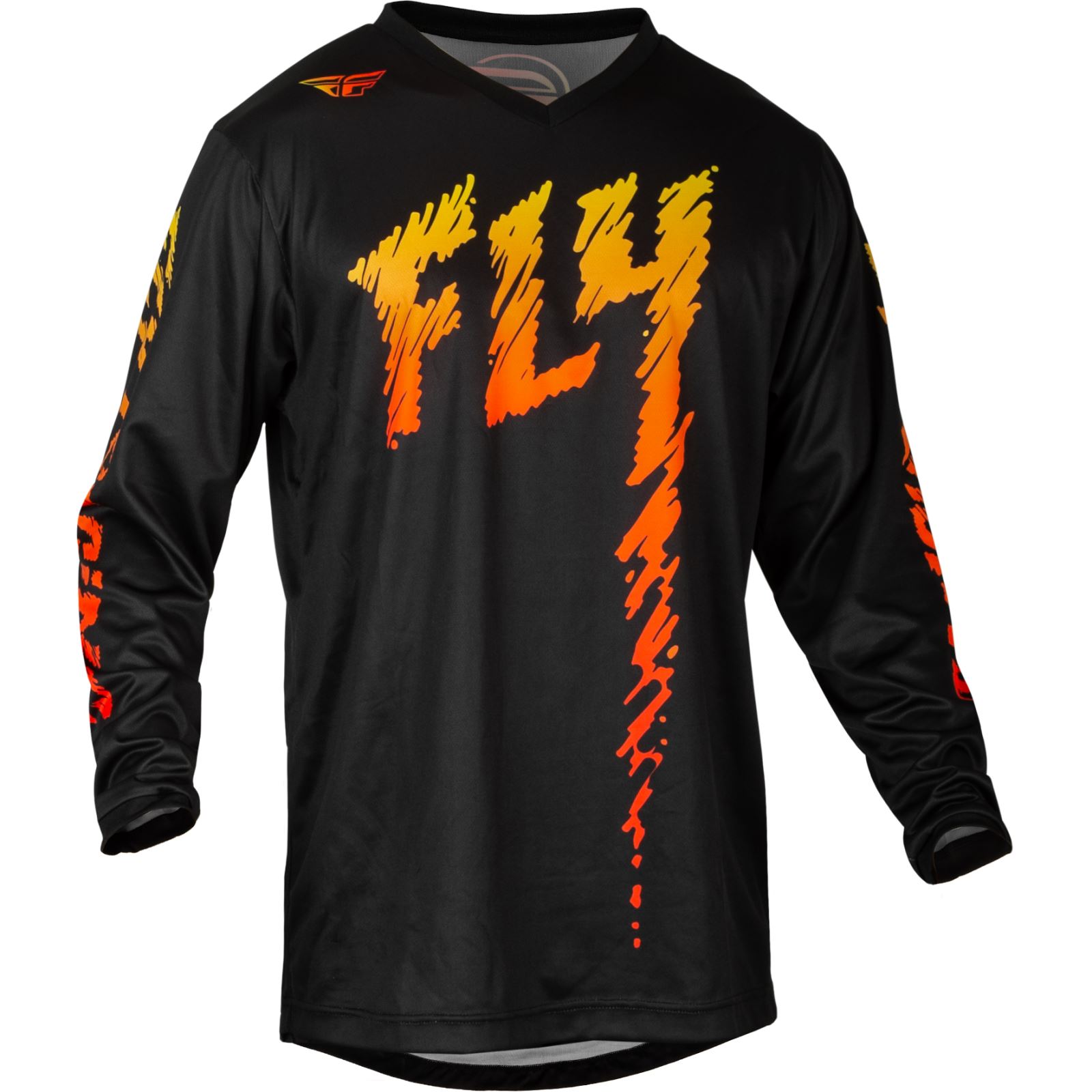 Fly Racing MX-24 Youth F-16 Jersey - 2024 Collection - Black/Yellow/Orange  - Small - Motorcycle, ATV / UTV & Powersports Parts