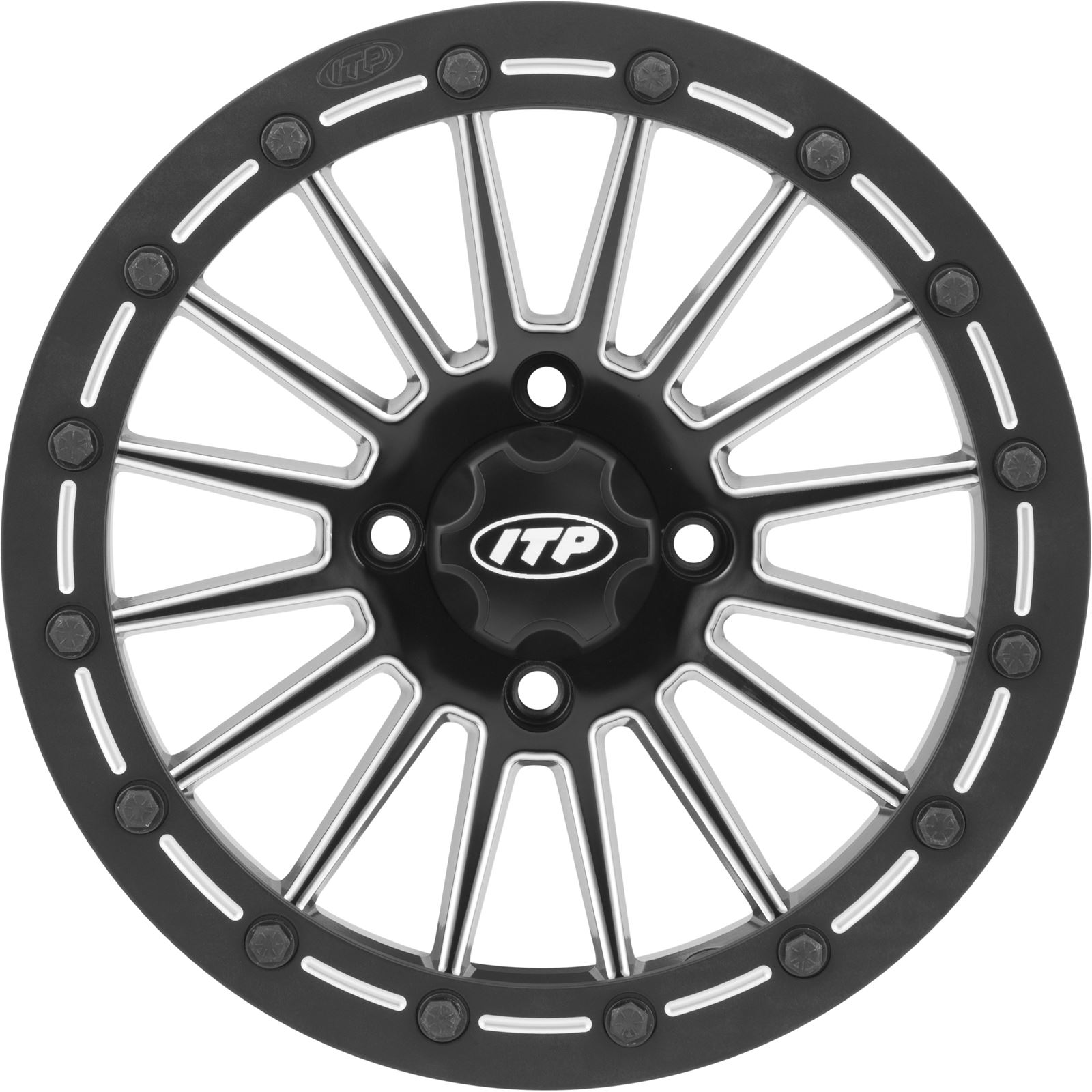 ITP Severe Duty Beadlock Wheels Matte Black 1528652536B