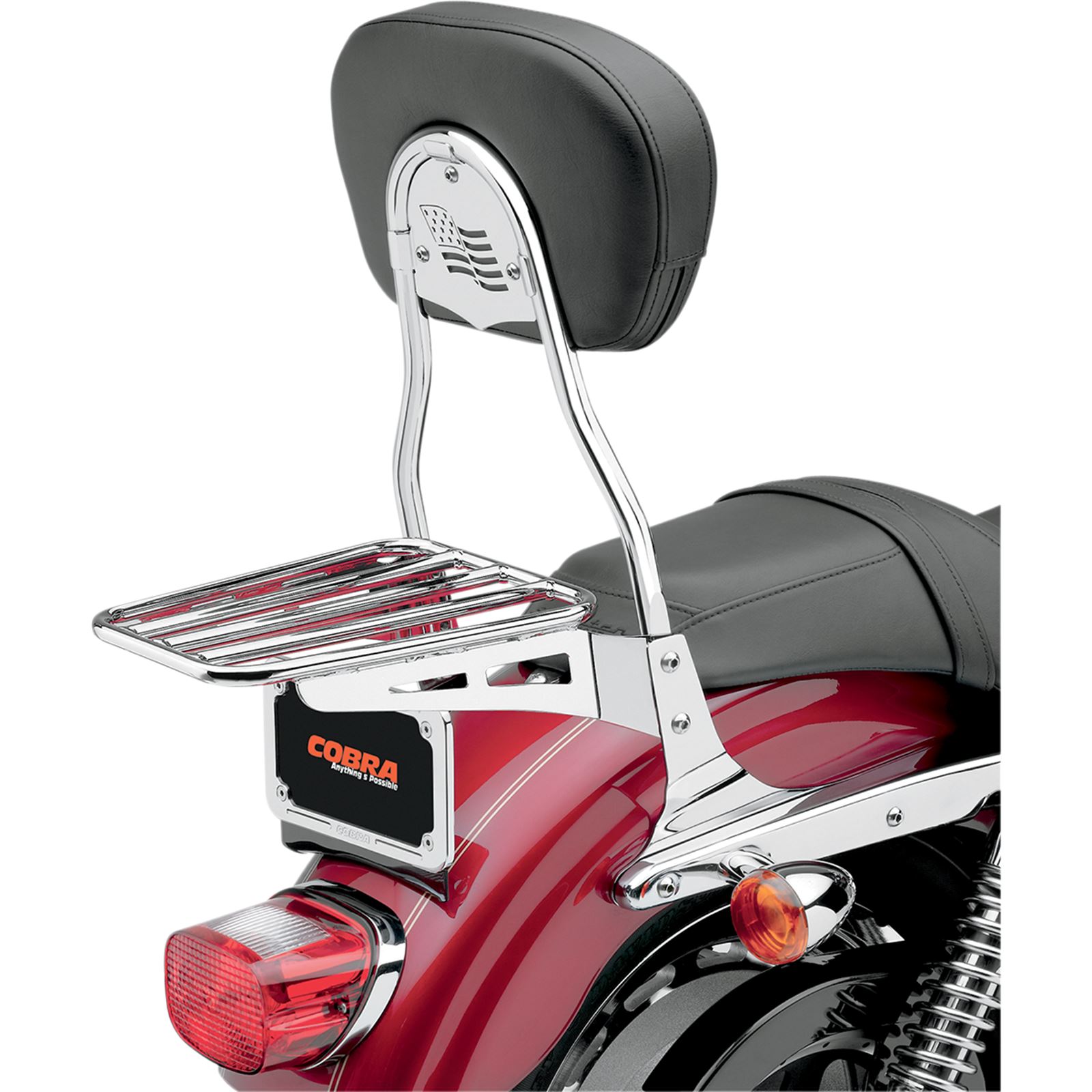 Cobra Sissy Bar Luggage Rack Chrome Tubular is at Motomentum at a