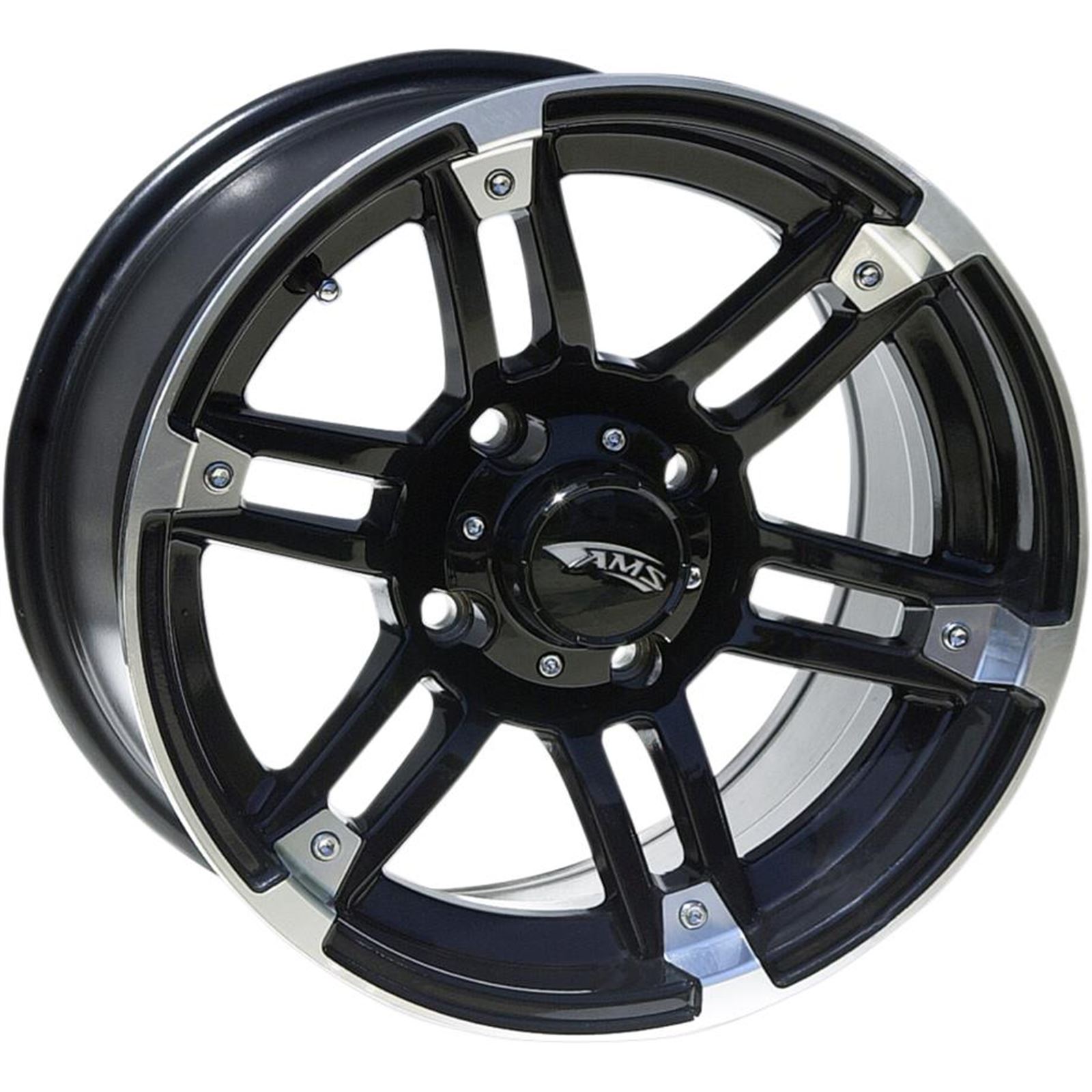 AMS TIRES Wheel - Machined Black - 14X7 4/4 3+4