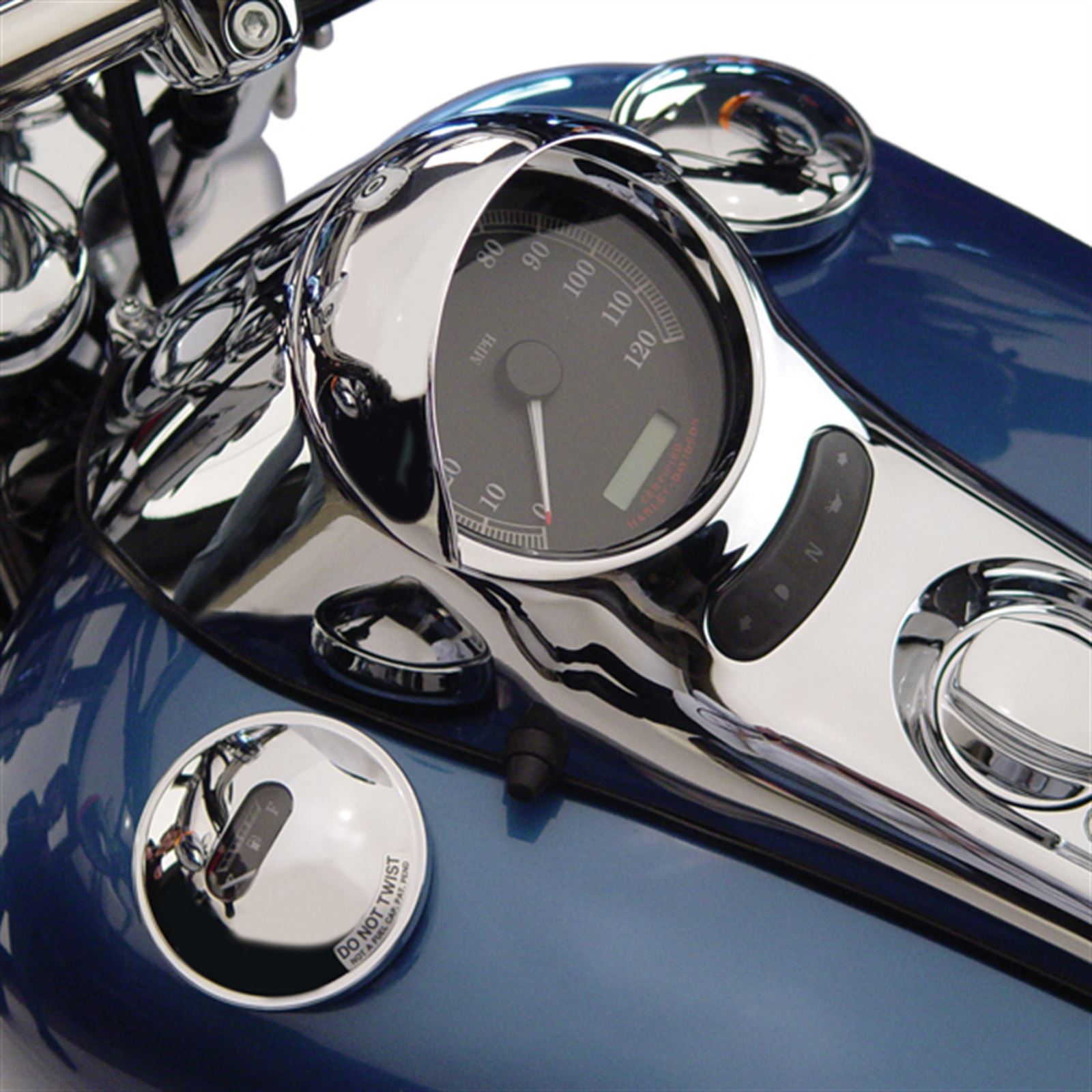 National Cycle Speedometer Cowl N7811 - Chrome Glare Shield For Motorcycle Gauges