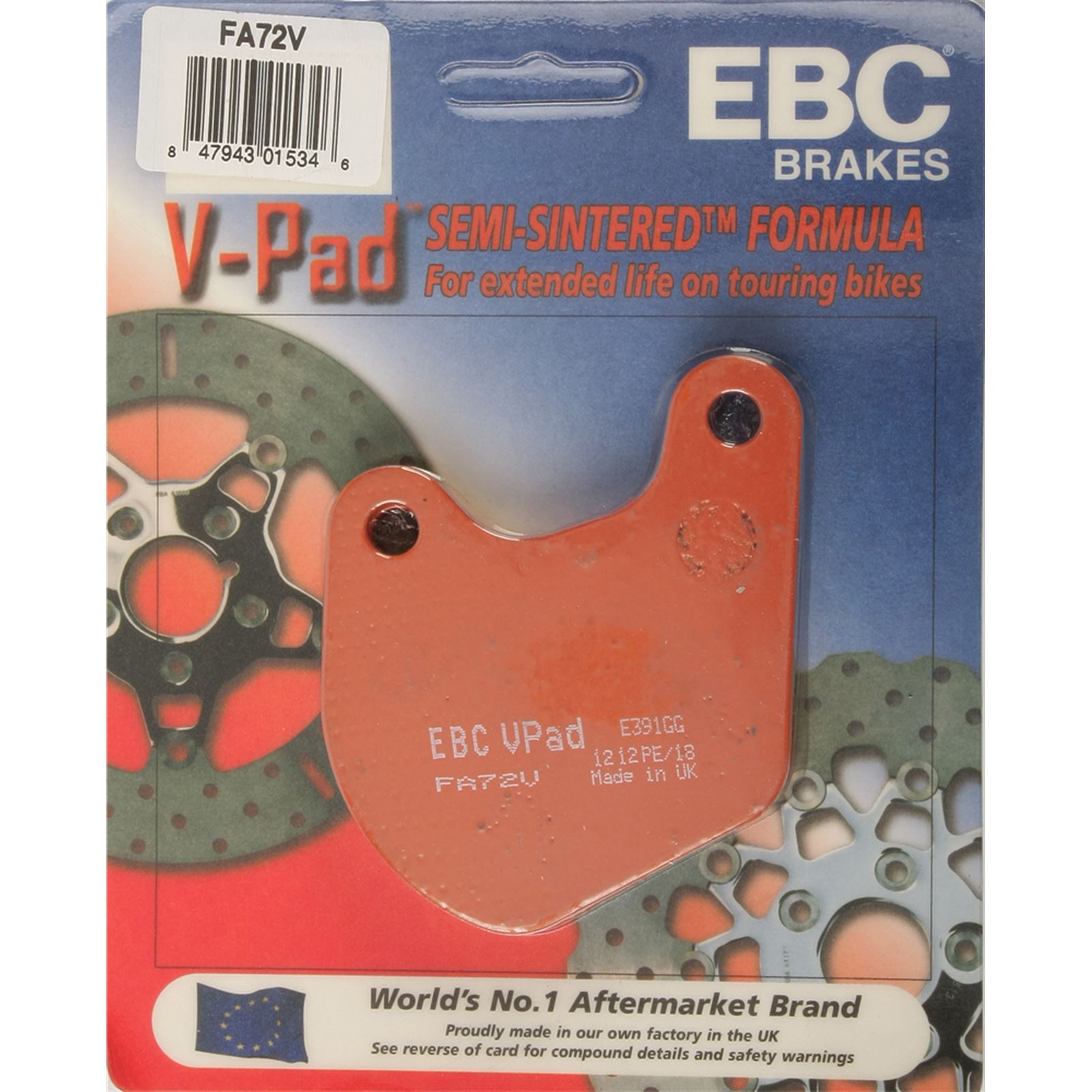thumbnail image 2 of EBC Brakes FA458V Semi-Sintered Disc Brake Pads - High Performance Brake Replacement 2 of 10