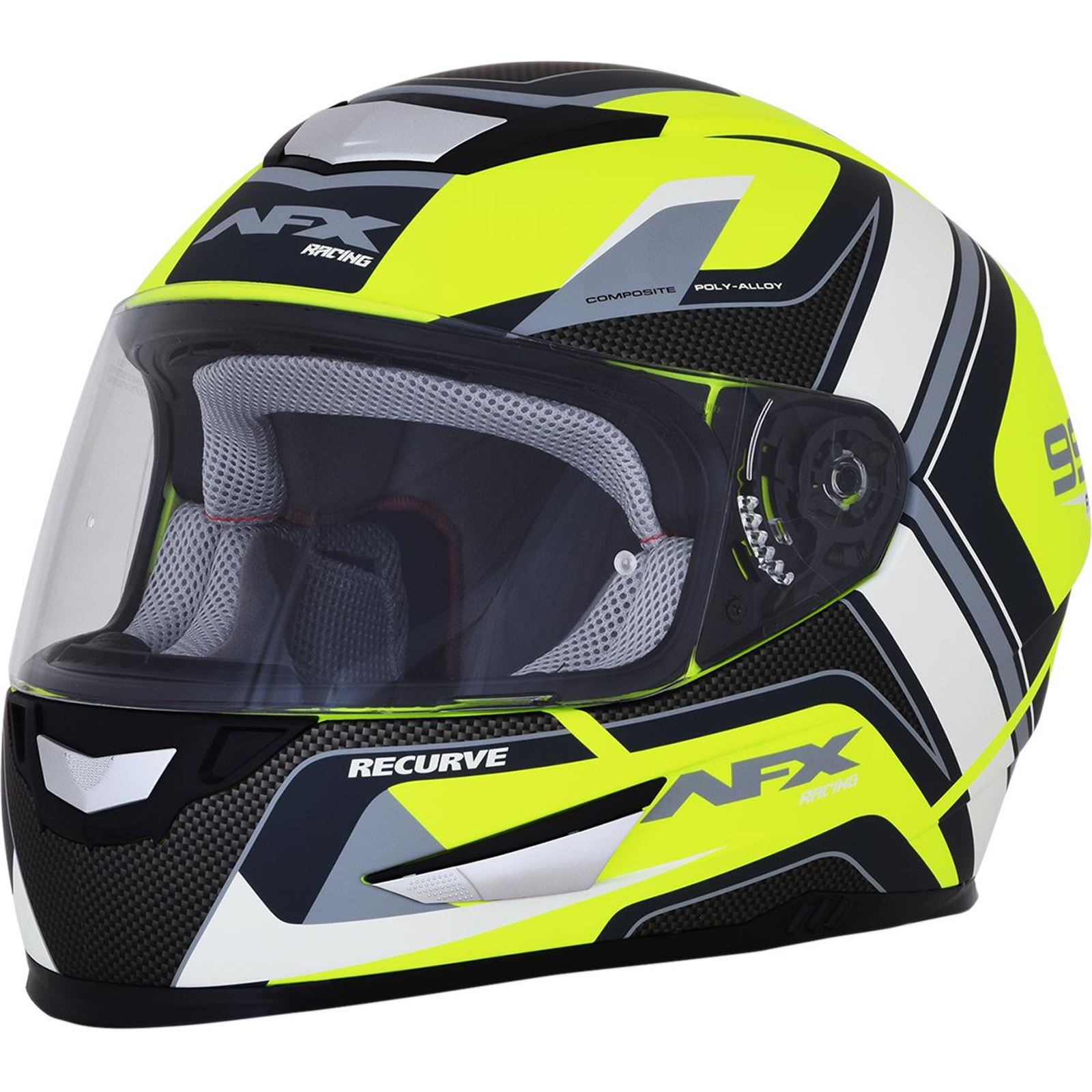 AFX FX-99 Helmet - Recurve - Matte Neon Yellow/White - X-Large