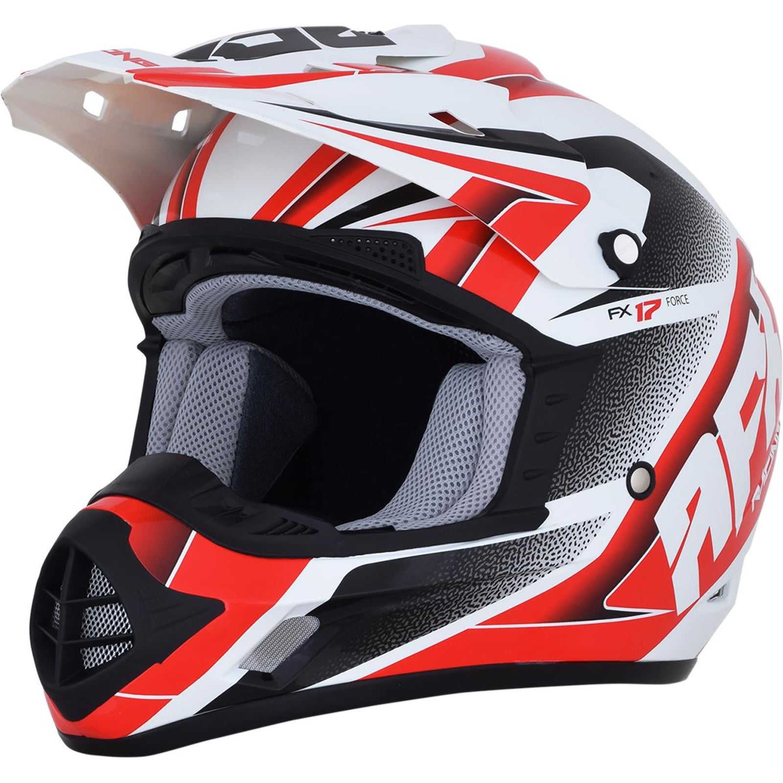 AFX FX-17 Helmet - Force - Pearl White/Red - Large
