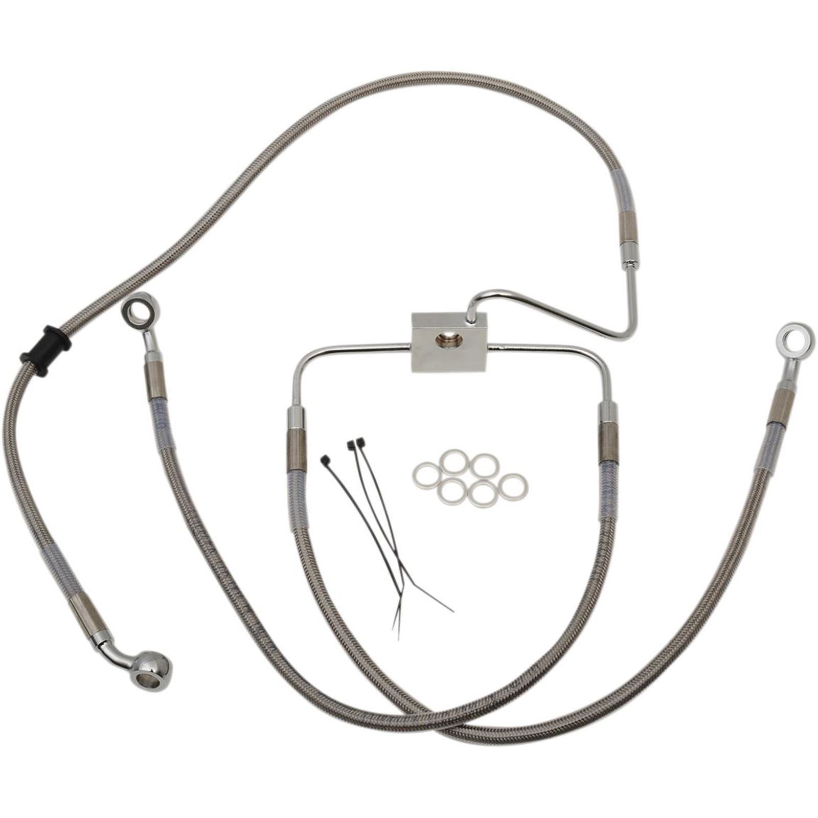 Drag Specialties Front Brake Line - XL - Stainless Steel