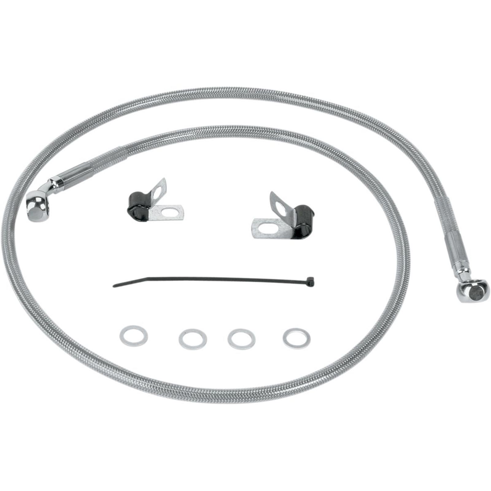 Drag Specialties Front Brake Line XL-C 04-13 Clear-Coated Stainless Steel
