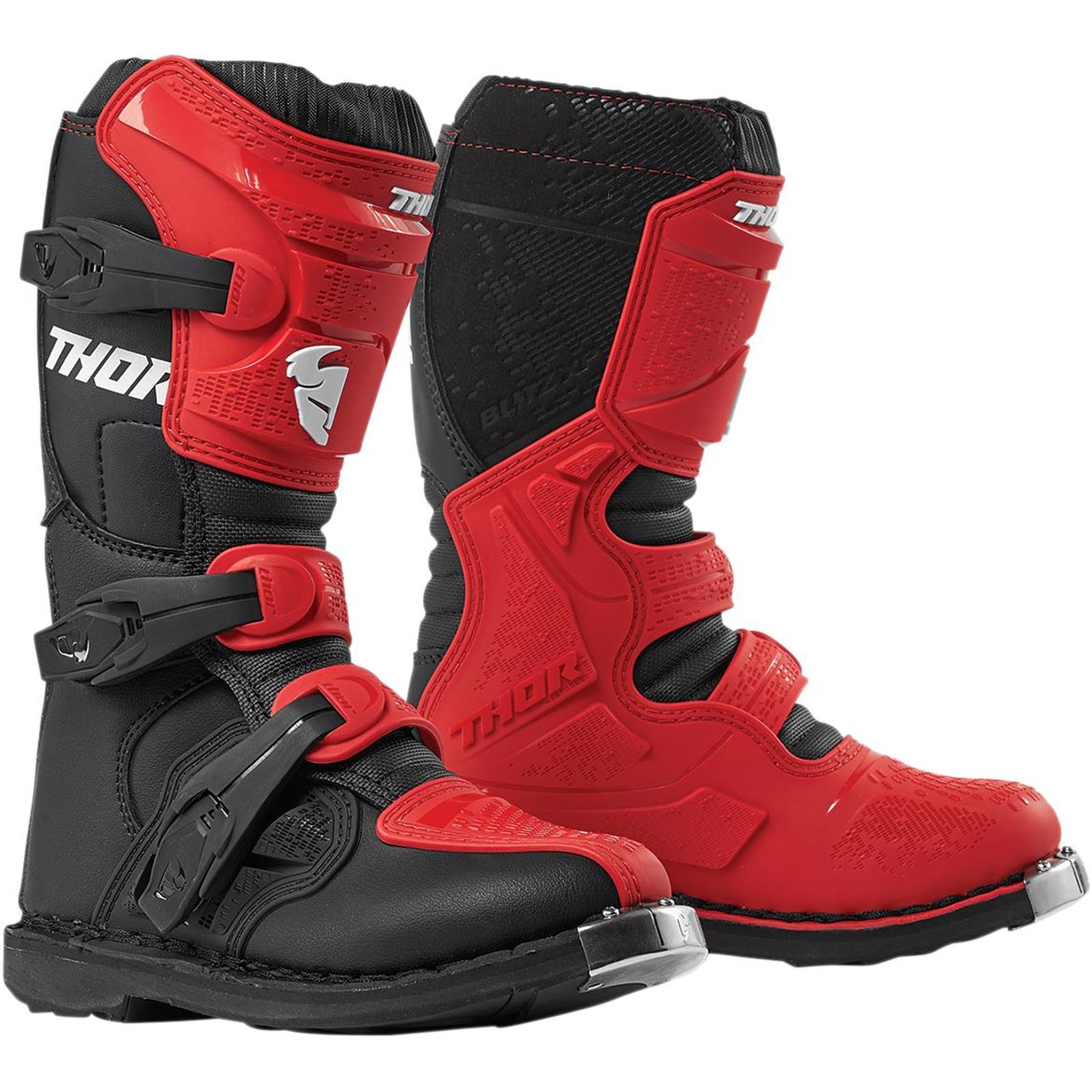 THOR 3411-0528 BOOT YTH BLITZ XP RD/BK 5