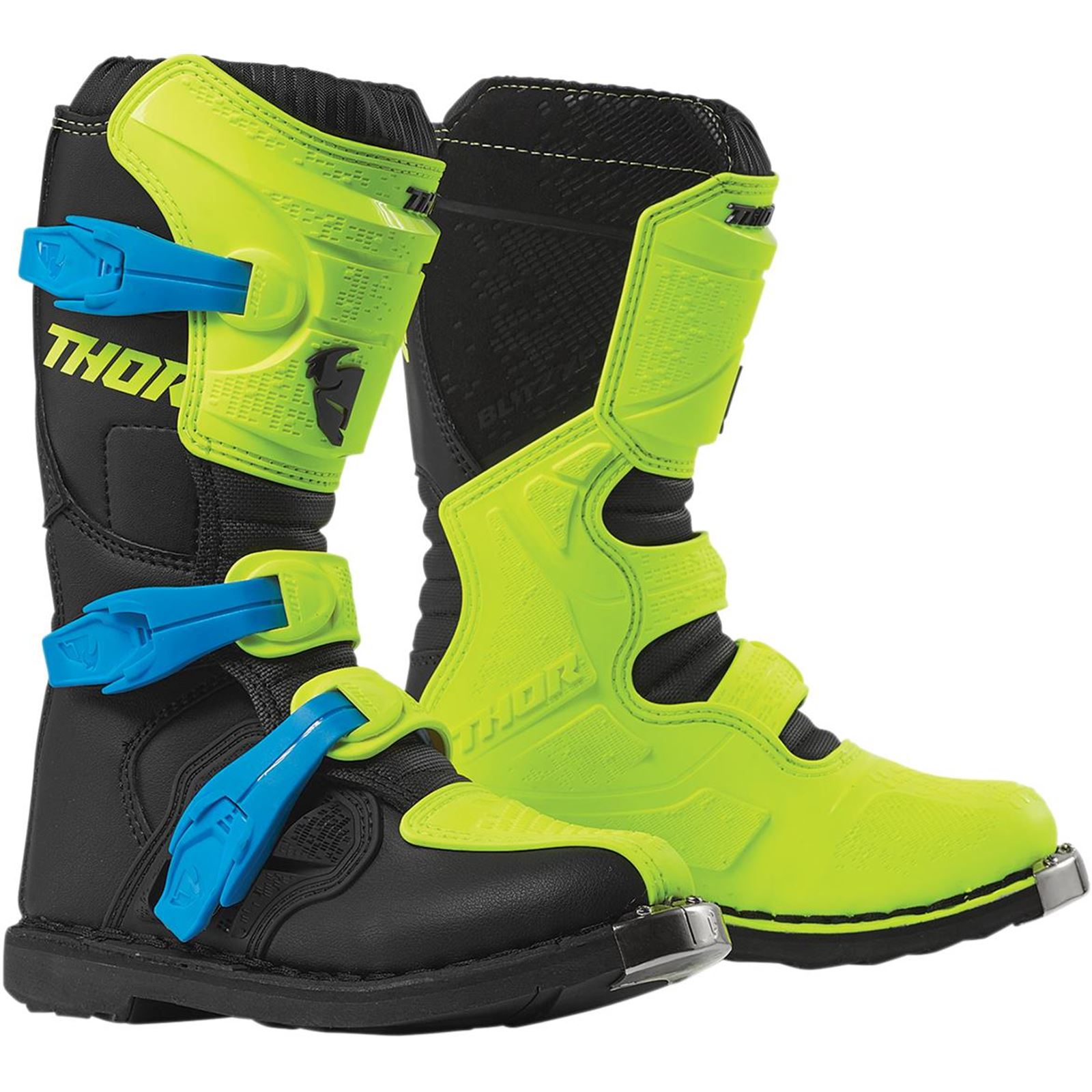 THOR 3411-0521 BOOT YTH BLITZXP FLO/BK 5