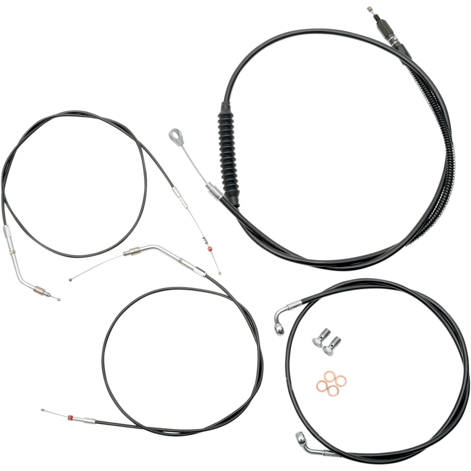 LA Choppers Handlebar Cable/Brake Line Kit Black Vinyl Motorcycle, ATV / UTV & Powersports
