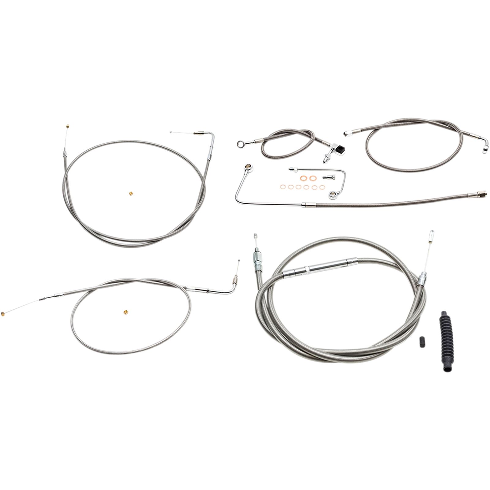 LA Choppers Handlebar Cable/Brake Line Kit - 18" - 20" - Stainless Steel