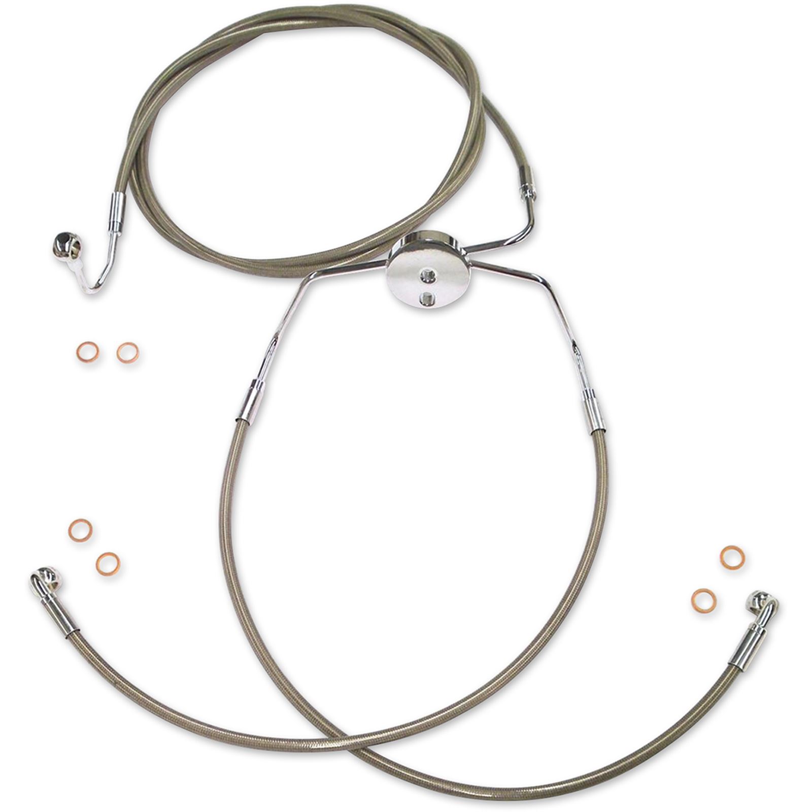 Magnum Lower Brake Line - Stainless/Chrome Fittings - Touring