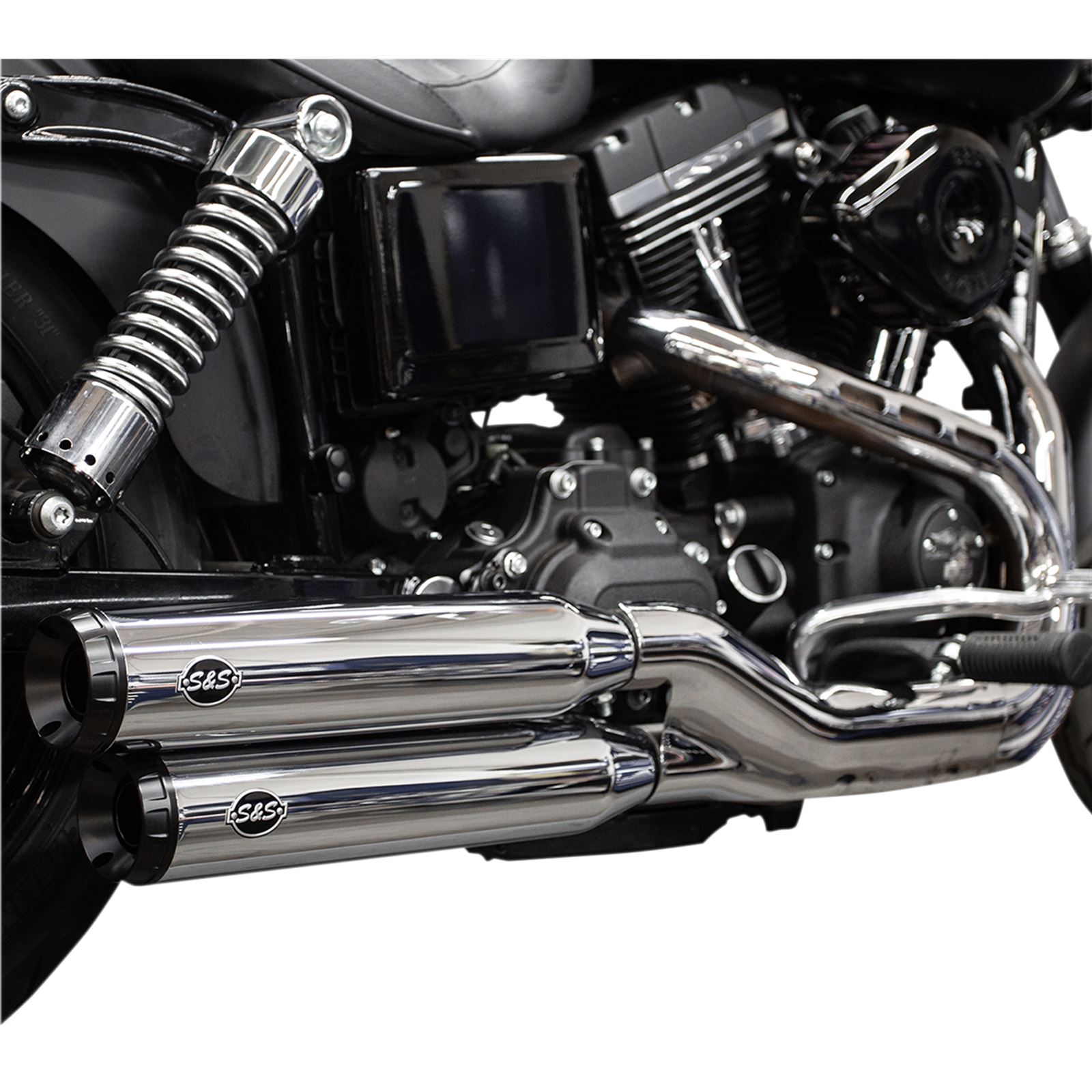 S&S Cycle Grand National Mufflers - Chrome - FXD '08-'17