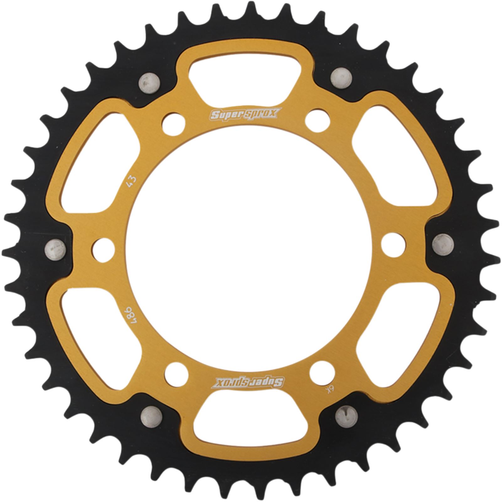 Supersprox Stealth Rear Sprocket - 43-Tooth - Gold Fits Kawasaki