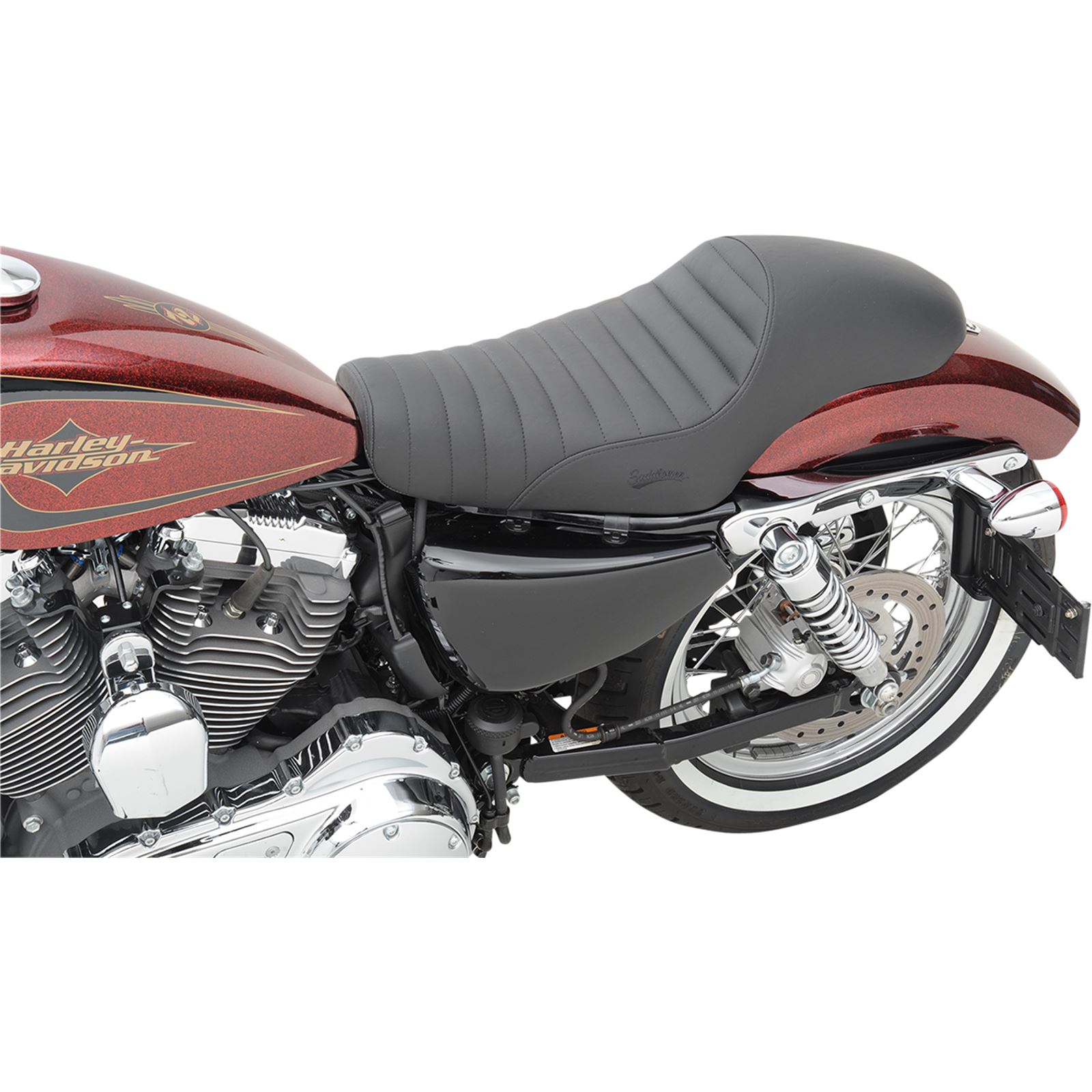 Saddlemen Americano Cafe Classic Seat (Pleated) Compatible with 04-19 Harley XL1200C