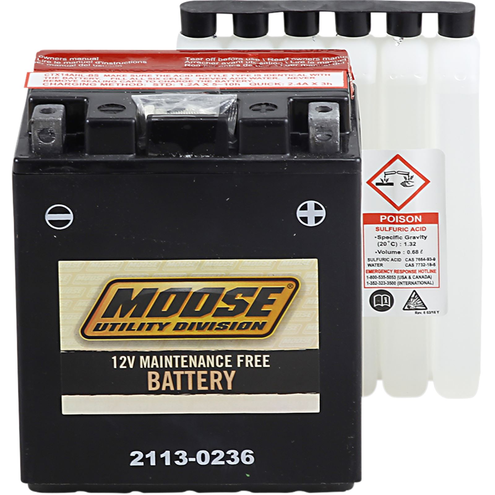 Moose Racing AGM Battery - YTX14AHL-BS