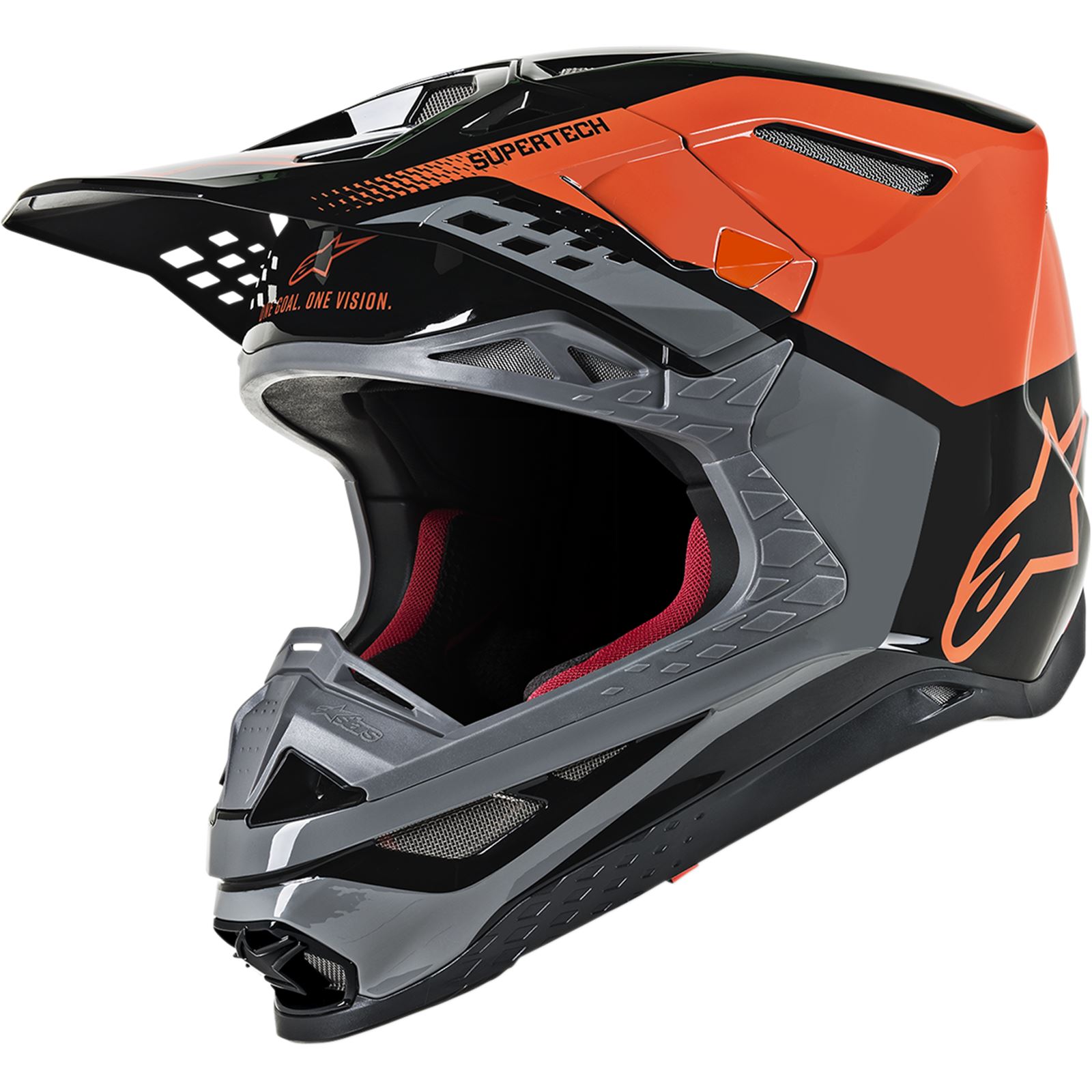 Alpinestars Supertech M8 Helmet - Triple - MIPS - Orange/Mid Grey/Black Glossy - Small