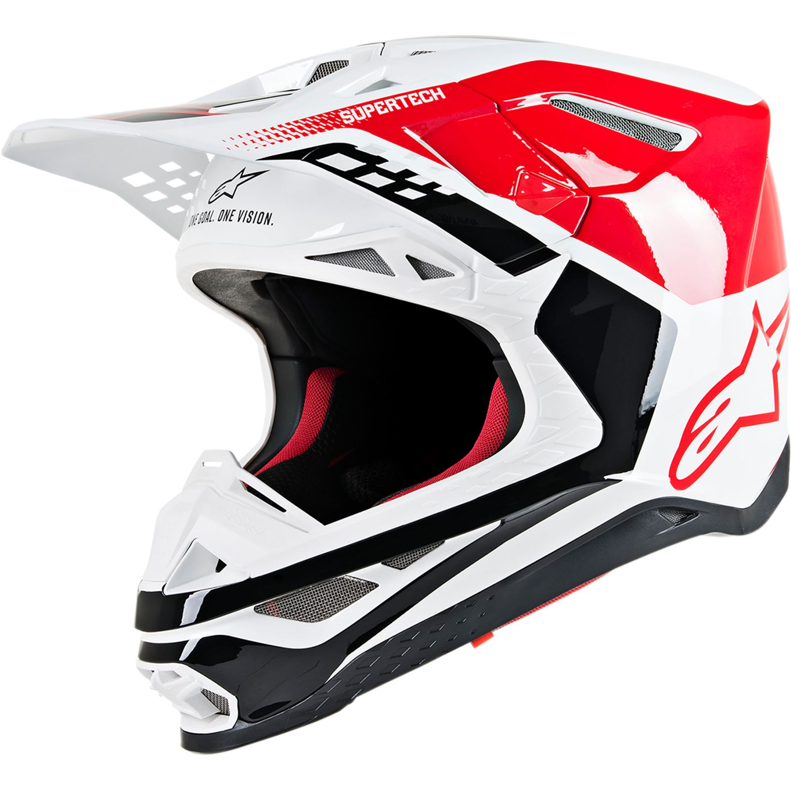 Alpinestars Supertech M8 Helmet - Triple - MIPS - Red/White Glossy - X-Large