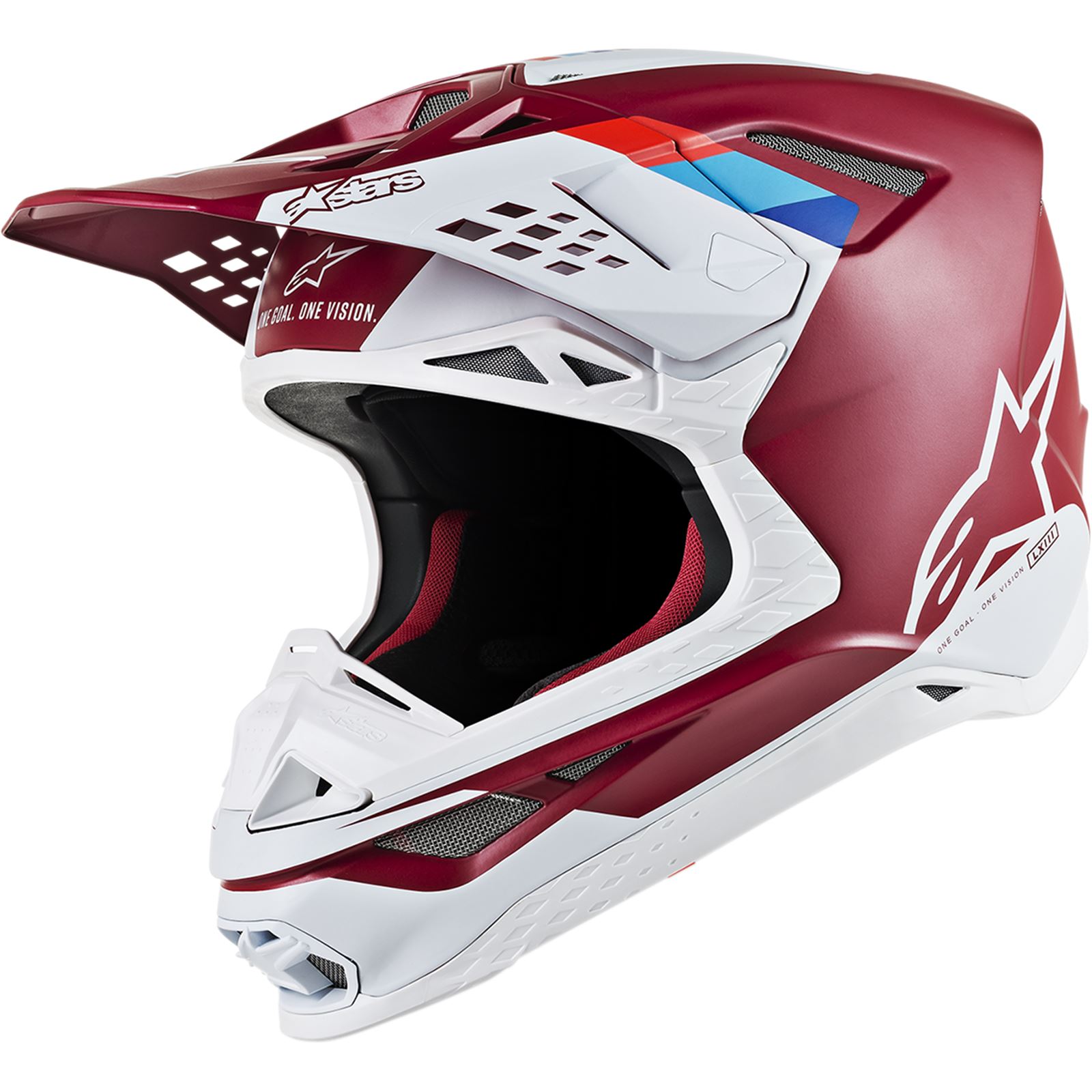 Alpinestars Supertech M8 Helmet - Contact - MIPS - Dark Red/White - Medium