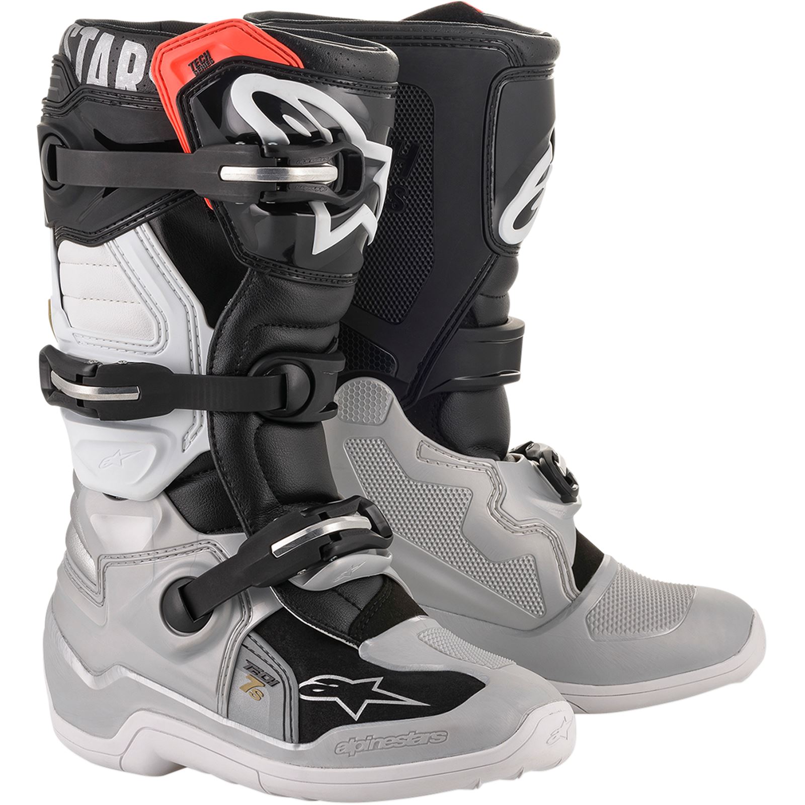 Alpinestars Tech 7S Boot - Black/Silver/White/Gold - Size 5