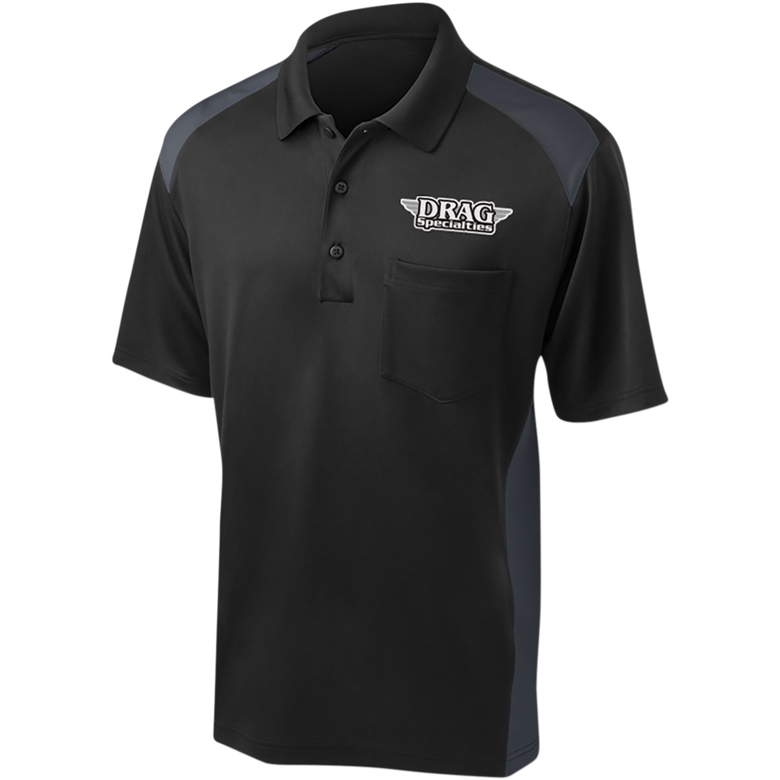 Throttle Threads Drag Specialties Polo - Black/Charcoal Large