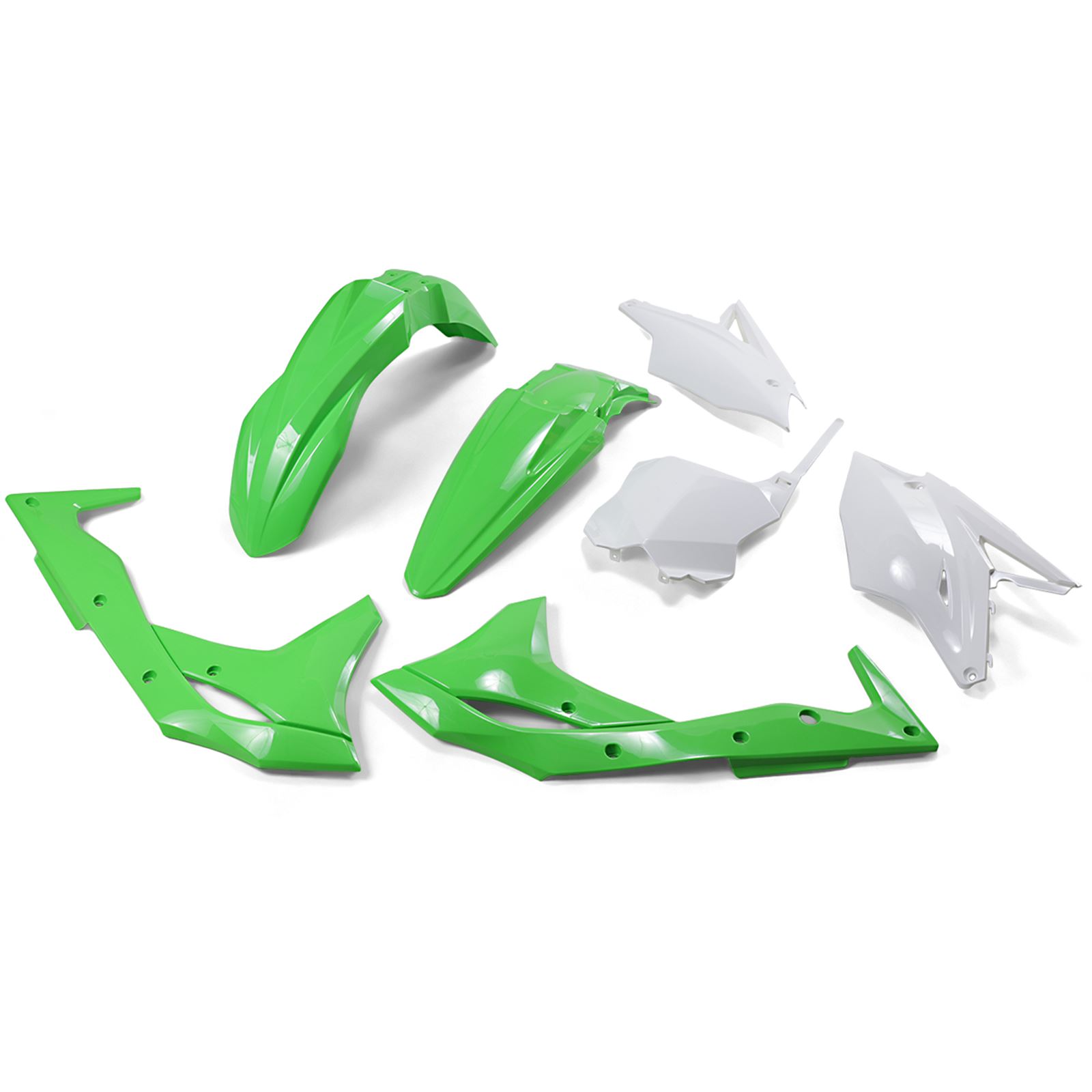 UFO Plastics Body Kit - Green/White - KX250F - '19