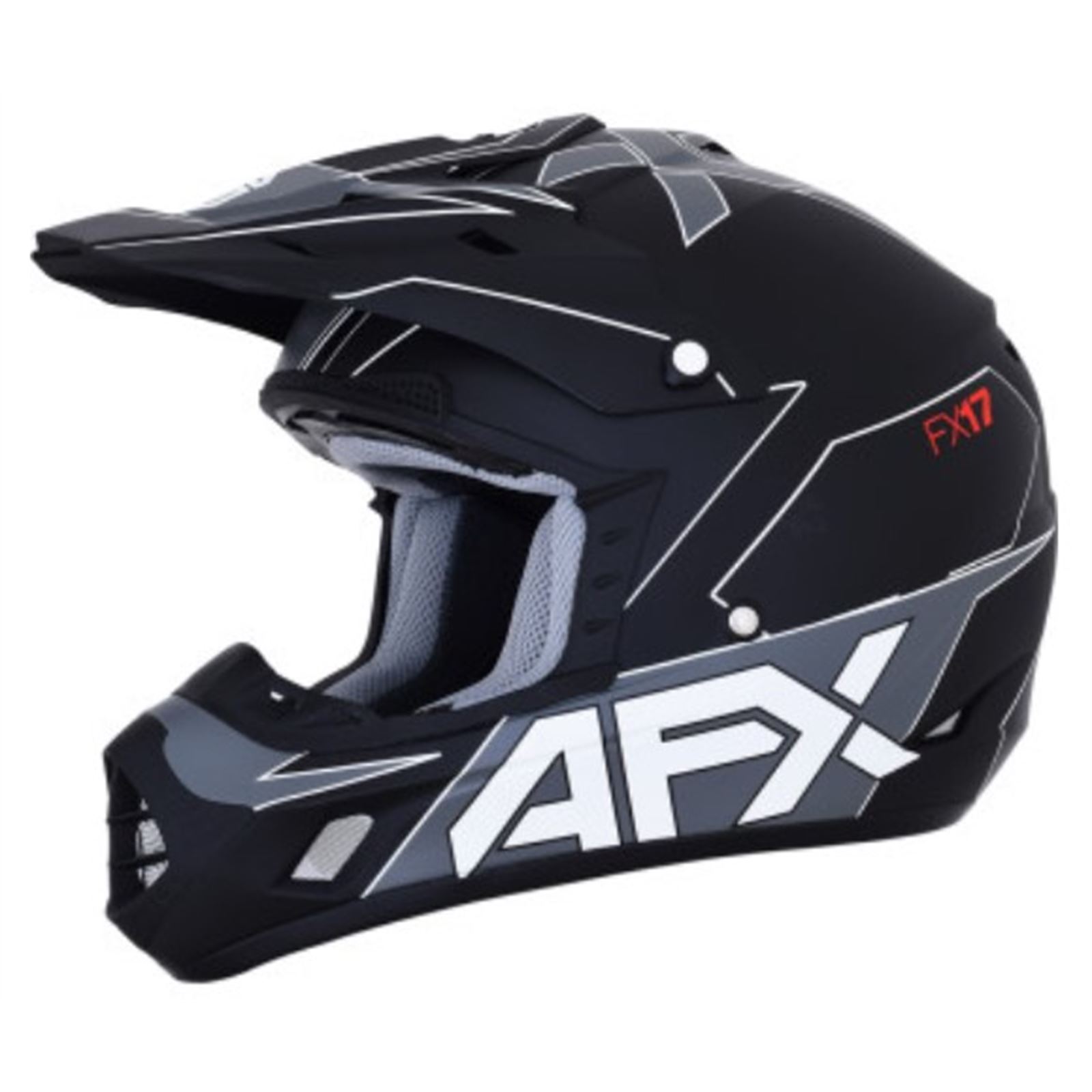 AFX FX-17 Helmet - Aced - Matte Black/White - Medium
