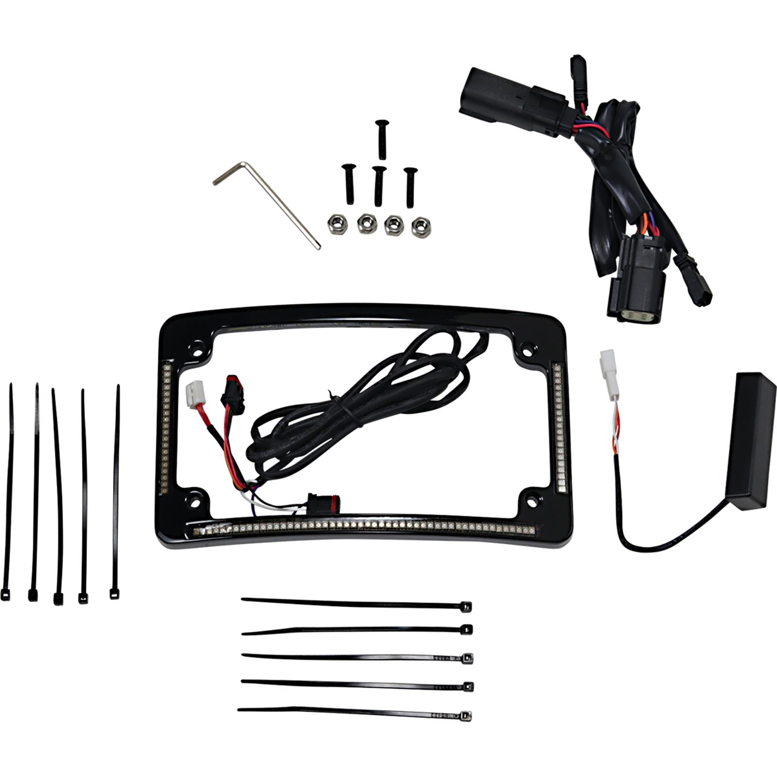 Custom Dynamics TF05-BCM4-B Radius License Plate Frame - Gloss Black