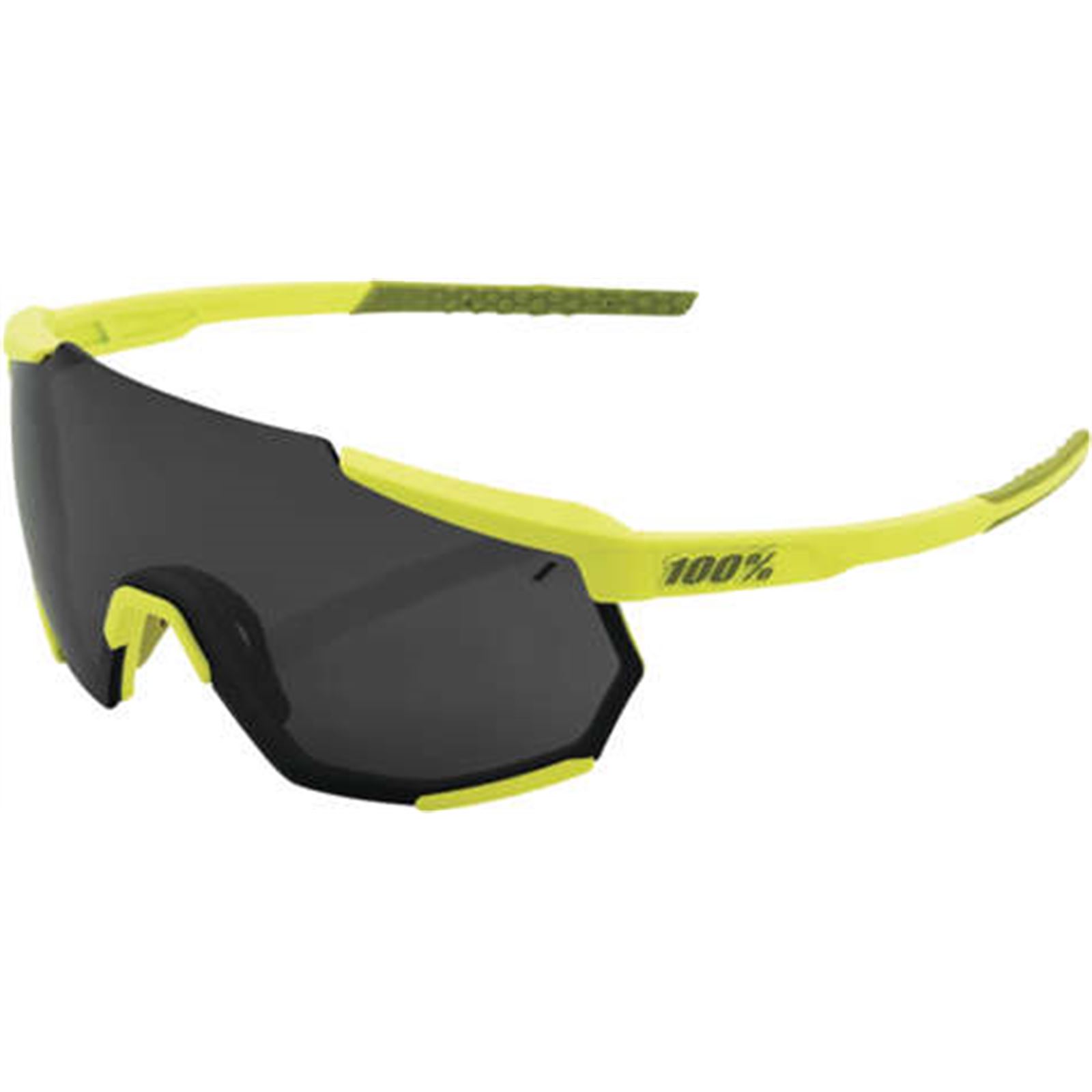 100% Racetrap Sunglasses - Yellow - Black Mirror Lens