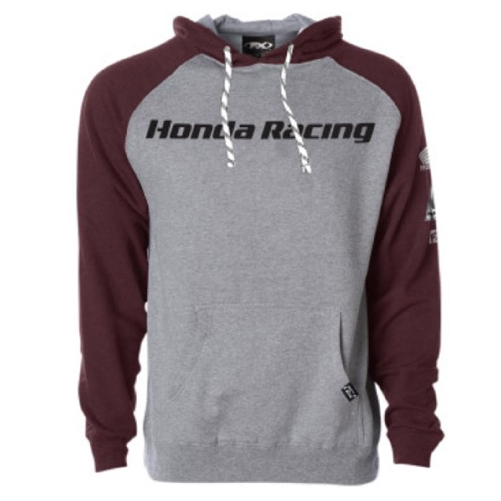 Factory Effex Honda Racing Logo Hoodie - Grey/Burgundy X-Large