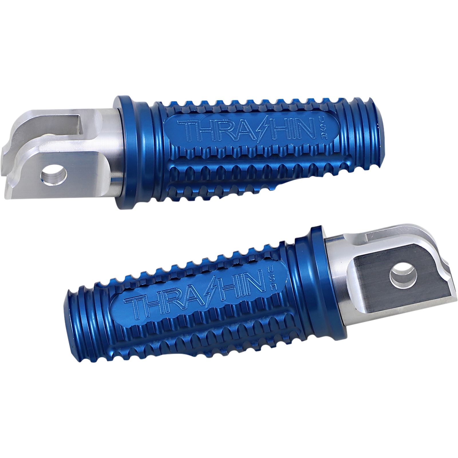 Thrashin Supply Company Front Burnout Footpegs - Blue - Softail